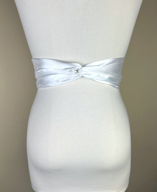 White Satin Sash, White Sash Belt, Wedding Sash, Bridal Sash, Special Occasion Dress Sash, Wedding Dress, Wedding Gown Sash, Satin Swank