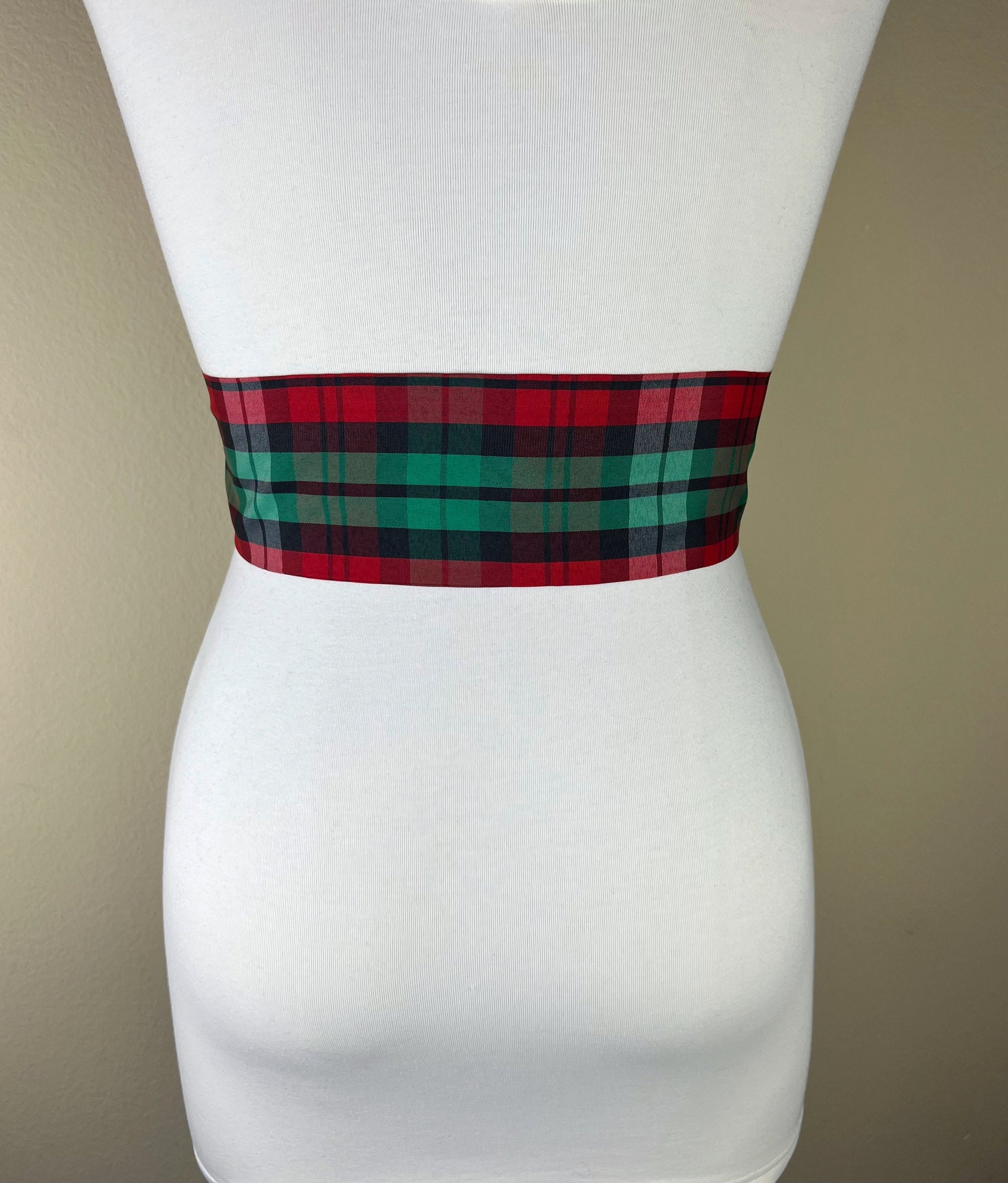 Christmas Sash Belt, Christmas Plaid Taffeta Sash, Red & Green Sash, Christmas Accessories, Holiday Plaid Sash, Christmas Dress, Satin Swank