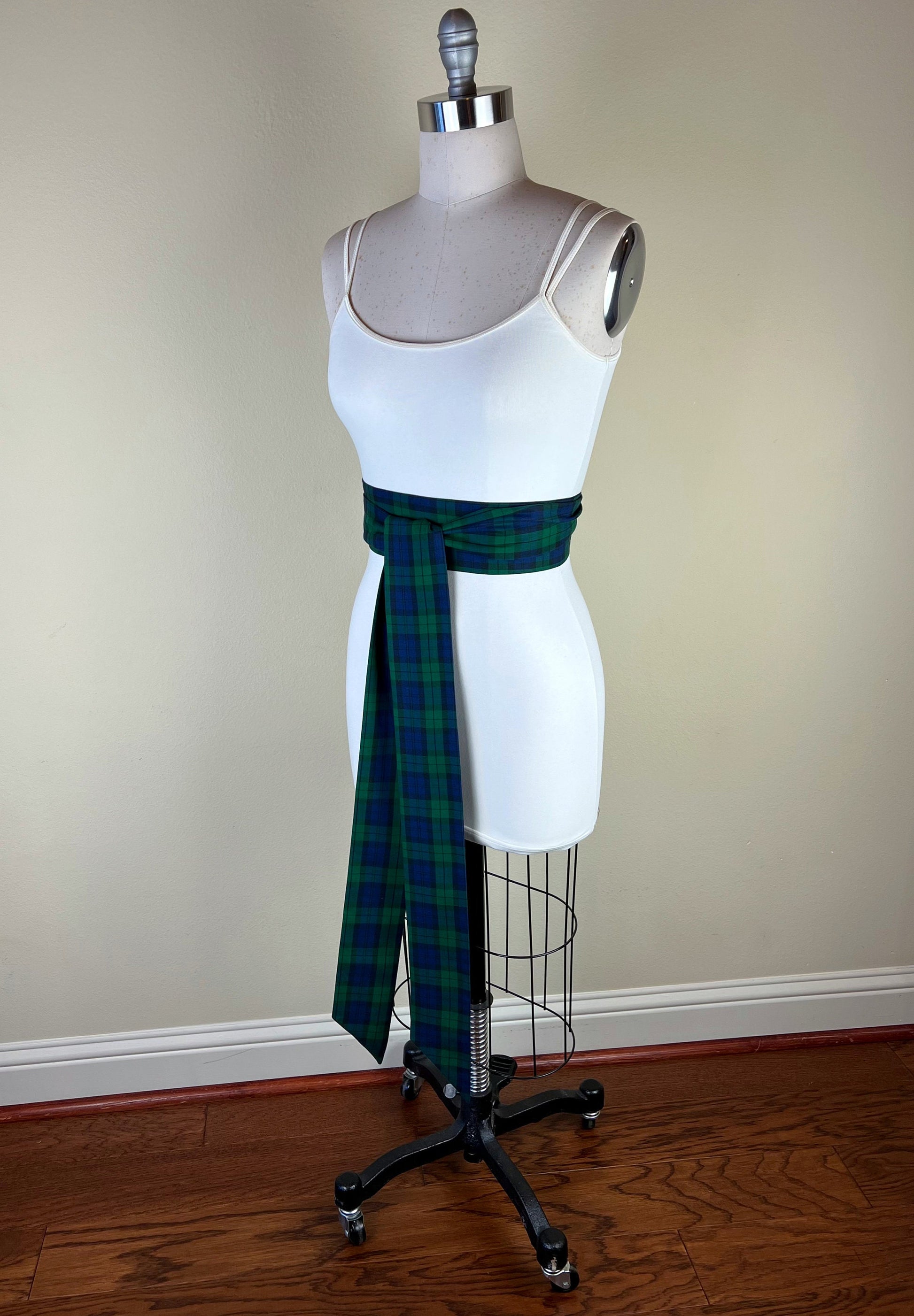 Black Watch Tartan Sash, Black Watch Plaid Sash, Extra Long Black Watch Tartan Wedding Sash, Black Watch Tartan Accessories, Satin Swank