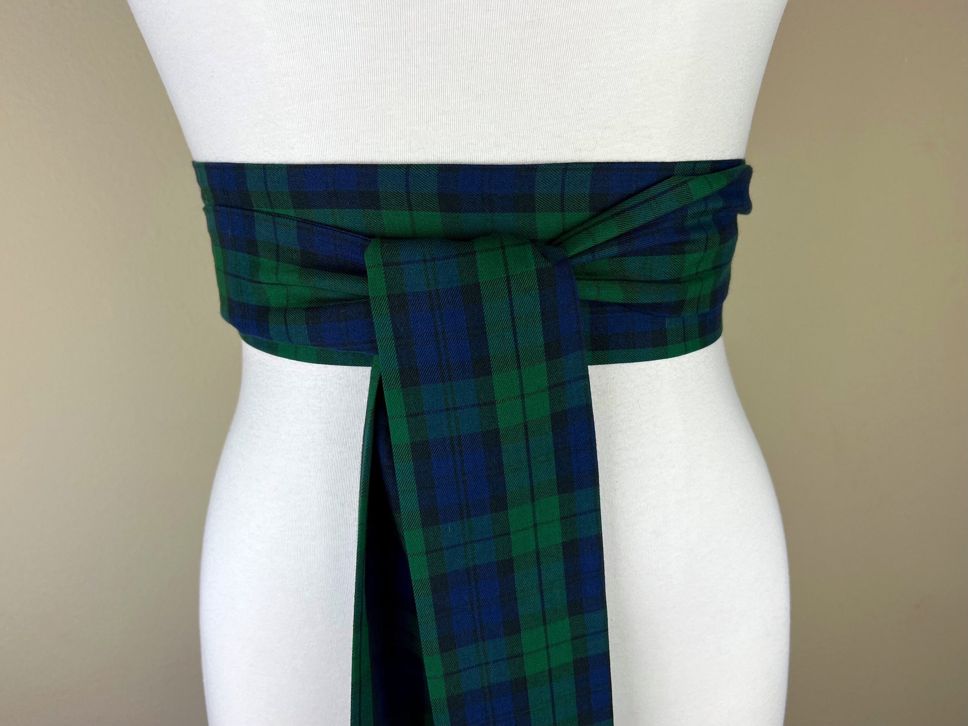 Black Watch Tartan Sash, Black Watch Plaid Sash, Extra Long Black Watch Tartan Wedding Sash, Black Watch Tartan Accessories, Satin Swank