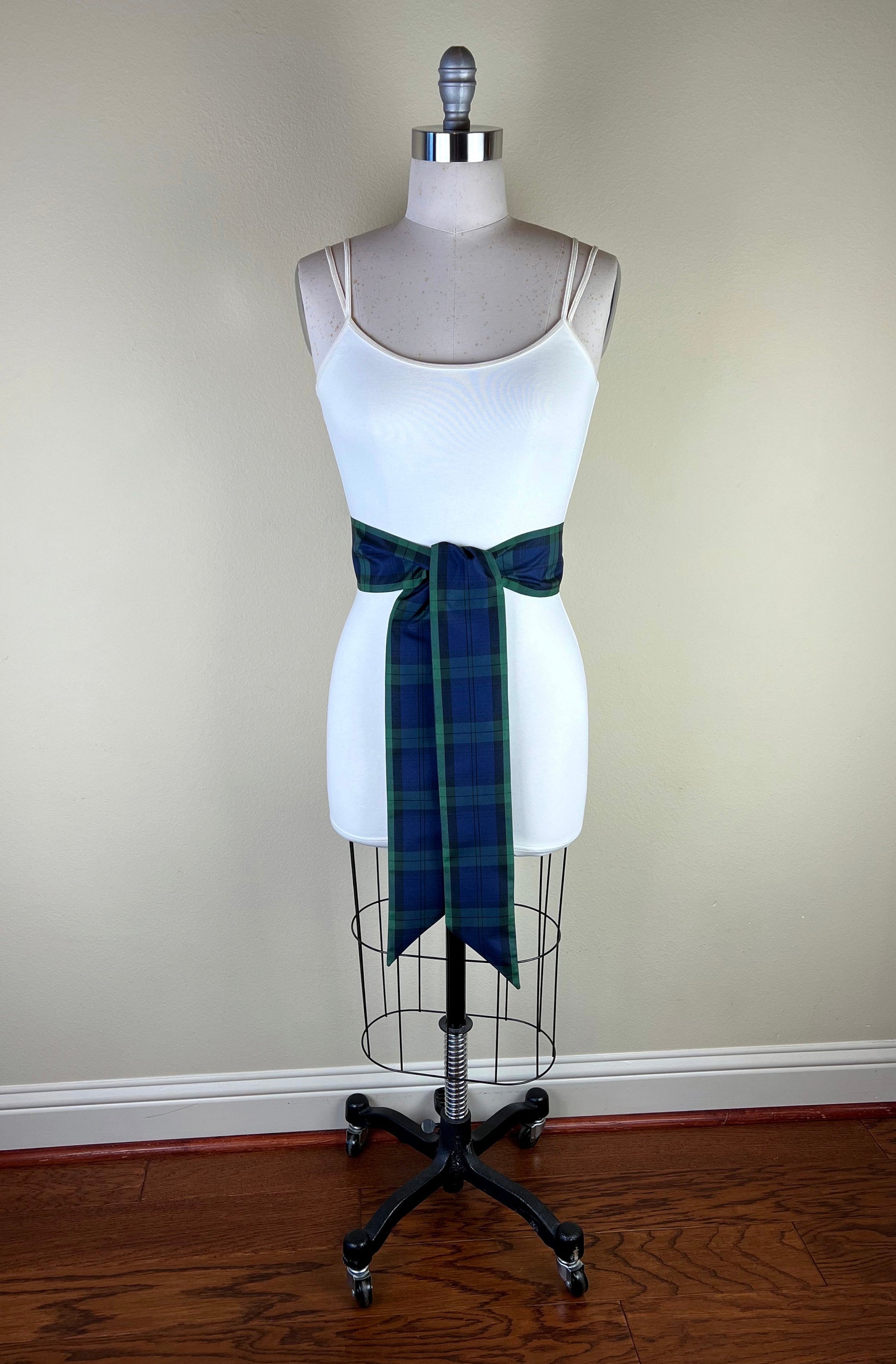 Taffeta Black Watch Tartan Sash, Black Watch Plaid Taffeta Sash, Black Watch Taffeta Dress Sash, Black Watch Accessories, Satin Swank