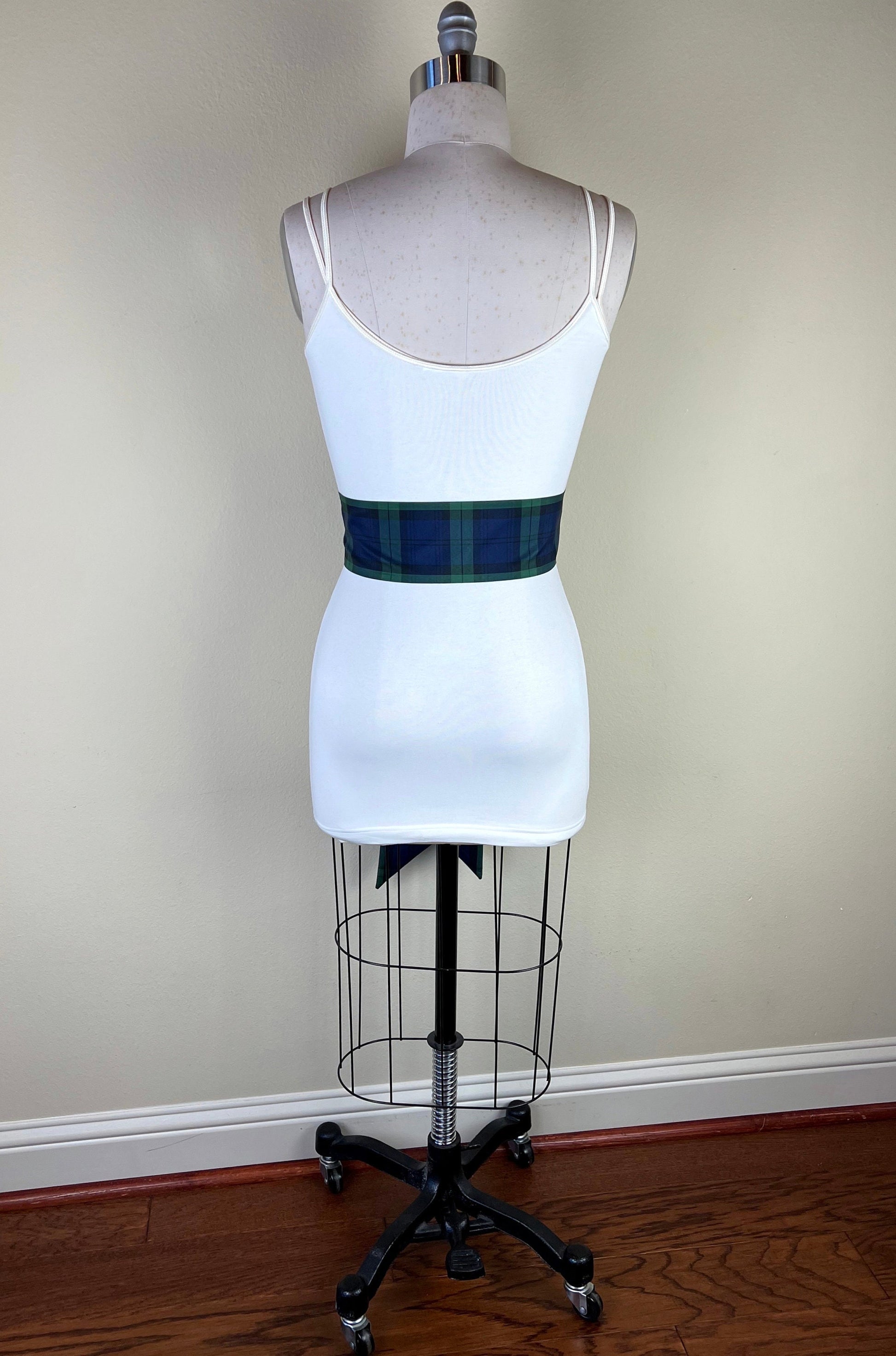 Taffeta Black Watch Tartan Sash, Black Watch Plaid Taffeta Sash, Black Watch Taffeta Dress Sash, Black Watch Accessories, Satin Swank