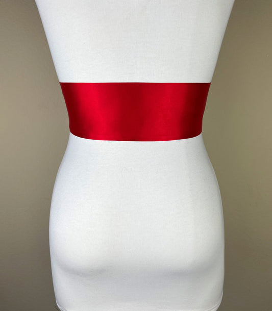 Red Satin Sash, Red Sash Belt, Wide Red Sash, Red Wedding Accessories, Red Bridal Sash, Red Satin Belt, Red Bridesmaid Sash, Satin Swank