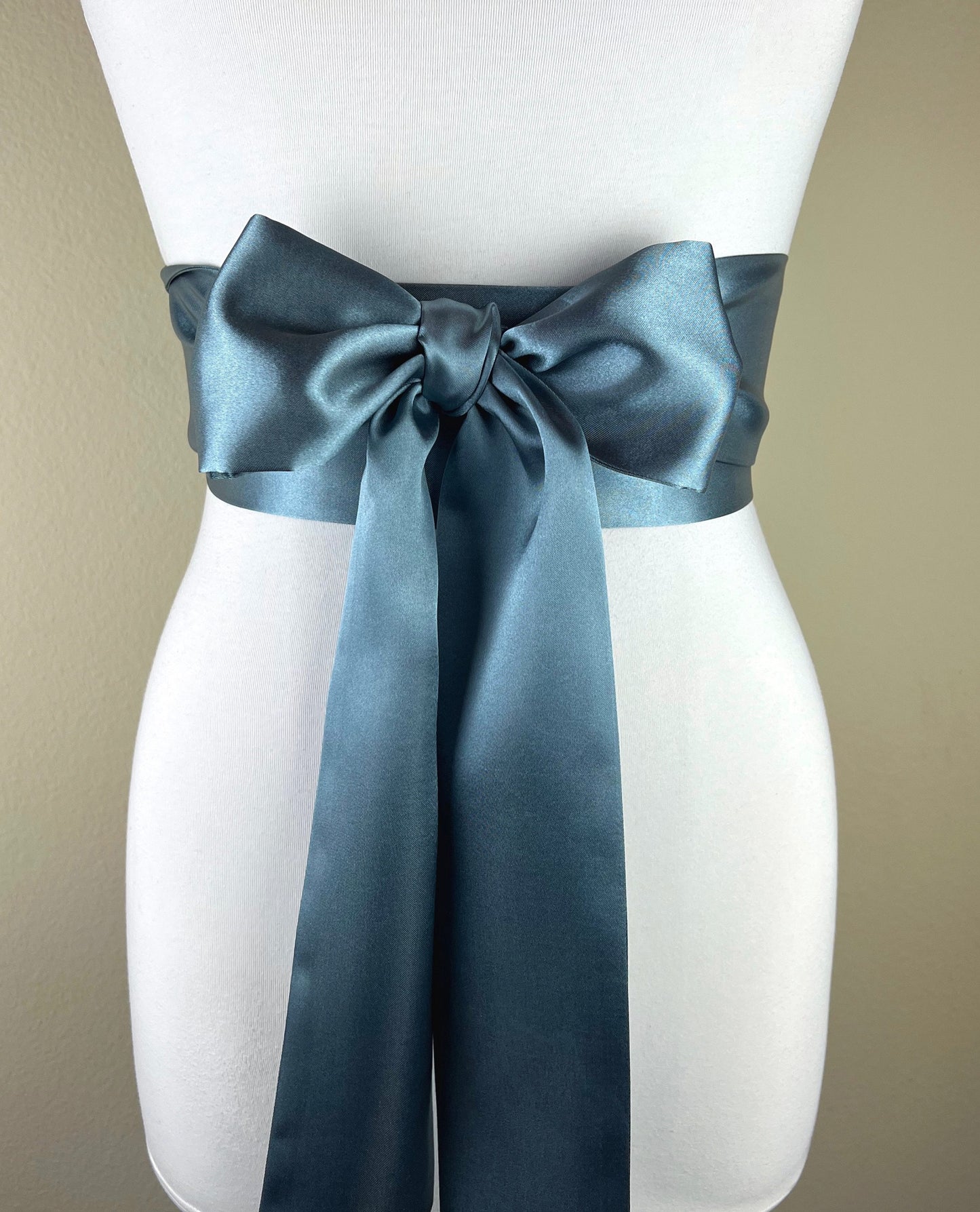Steel Gray Sash, Silver Gray Satin Sash, Obi Wrap Belt, Long Silver Sash, Wedding Accessories, Wedding Gown Bridal Sash, Satin Swank