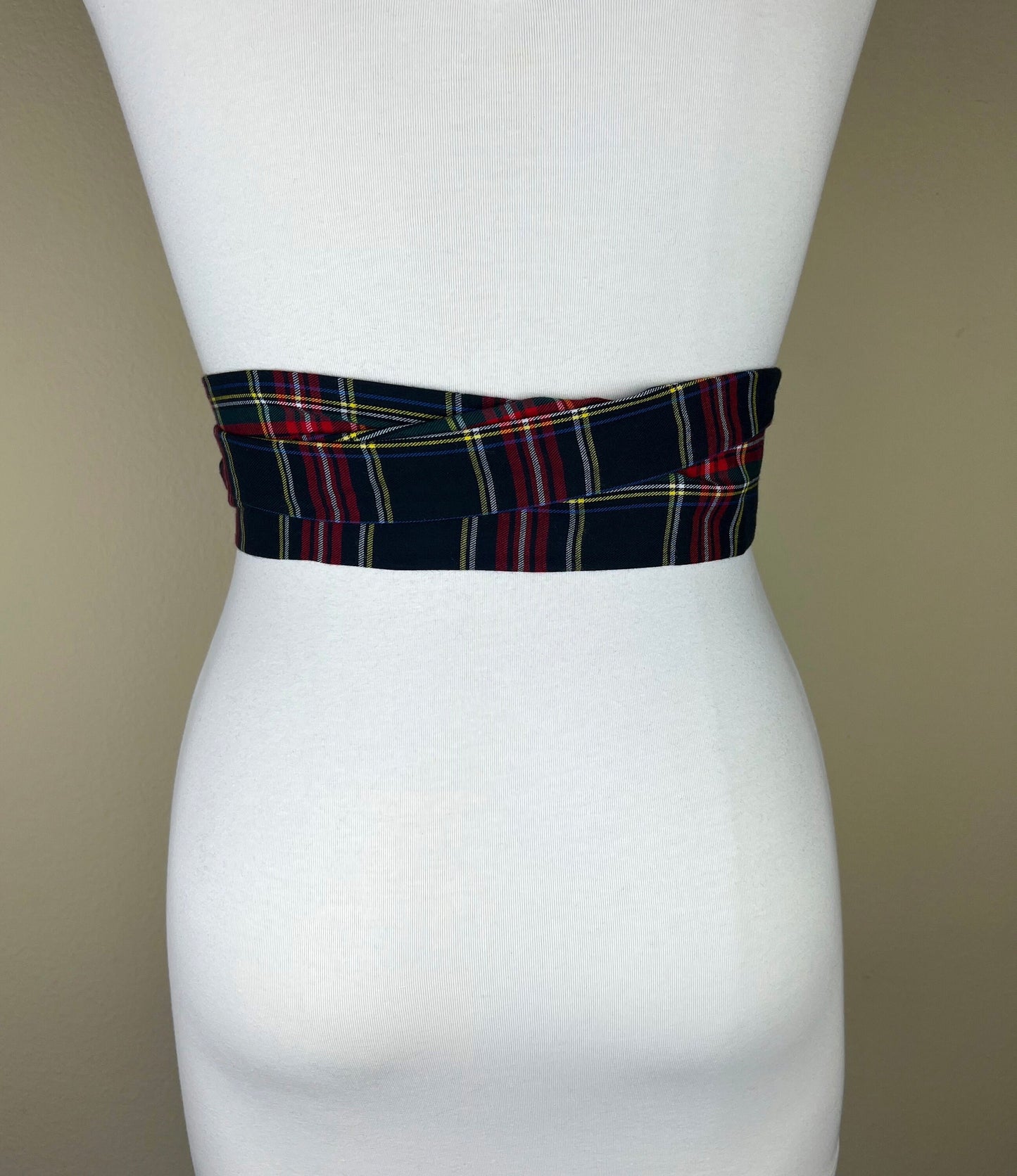 Black Royal Stewart Tartan Sash, Tartan Plaid Sash, Black Plaid Sash Belt, Royal Stewart Black Tartan Wedding, Scottish Tartan, Satin Swank