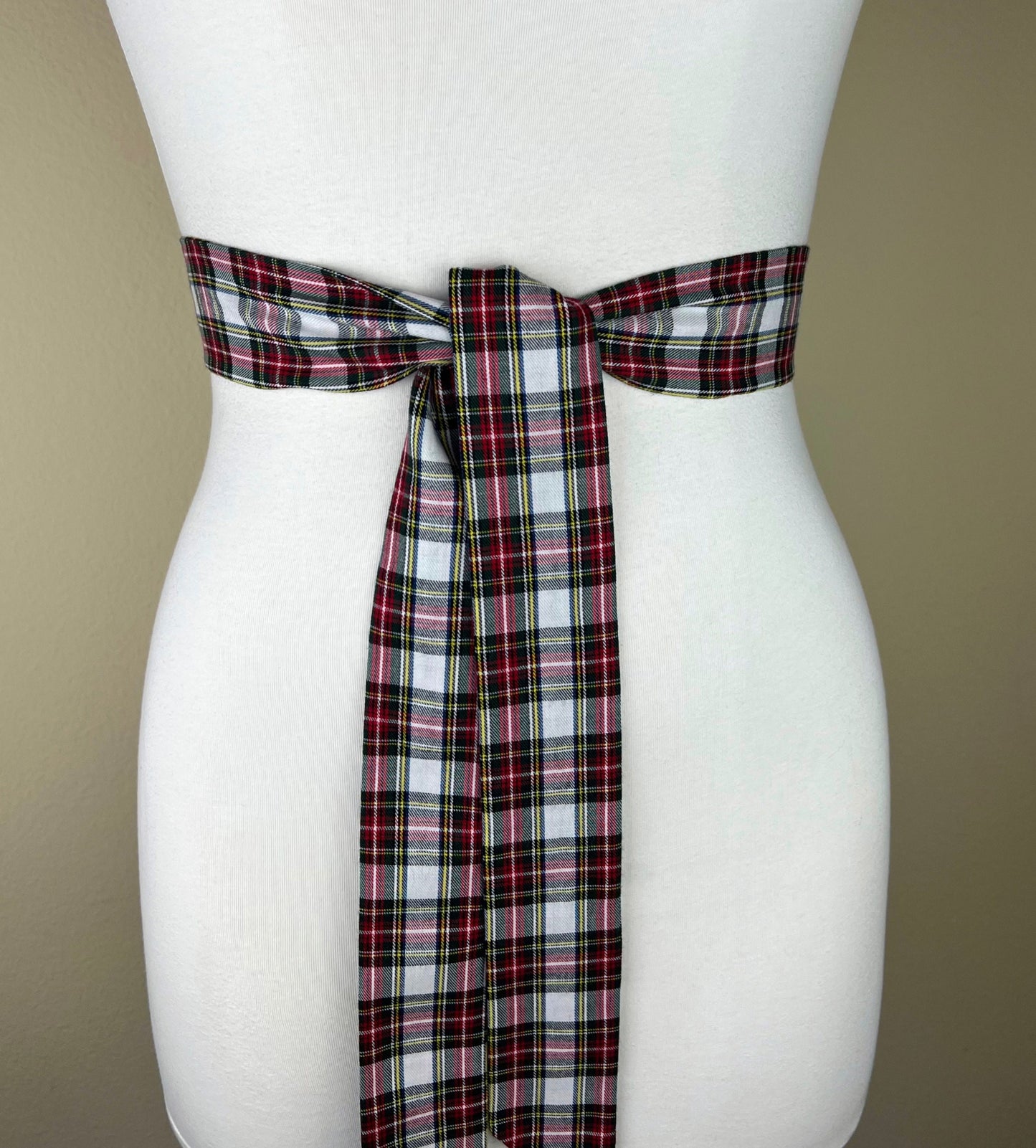 Narrow Stewart Tartan Sash Stewart Dress Tartan Sash Belt Plaid Sash, Stewart Clan Tartan Plaid Scottish, Tartan Accessories Satin Swank