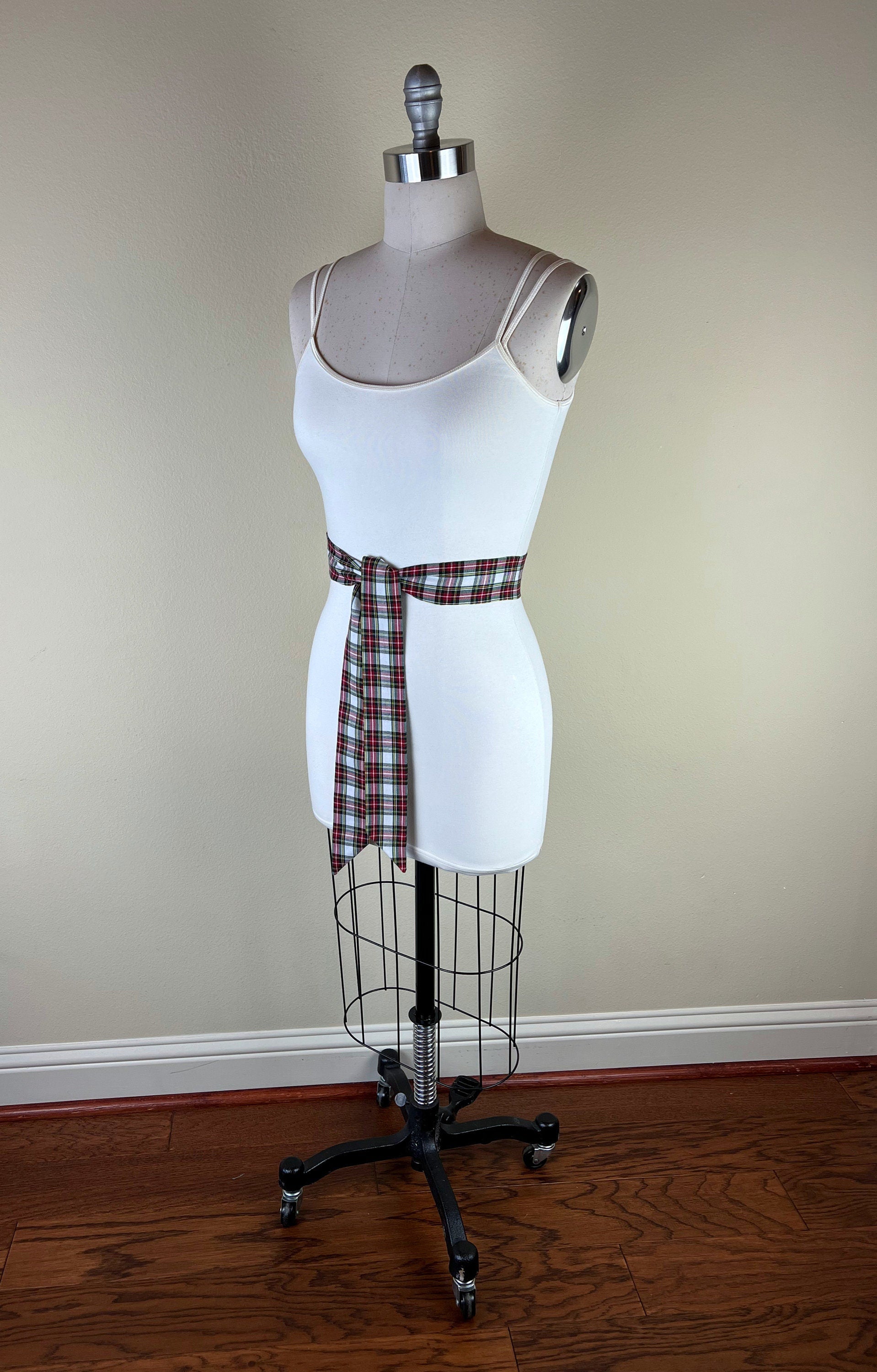 Narrow Stewart Tartan Sash Stewart Dress Tartan Sash Belt Plaid Sash, Stewart Clan Tartan Plaid Scottish, Tartan Accessories Satin Swank