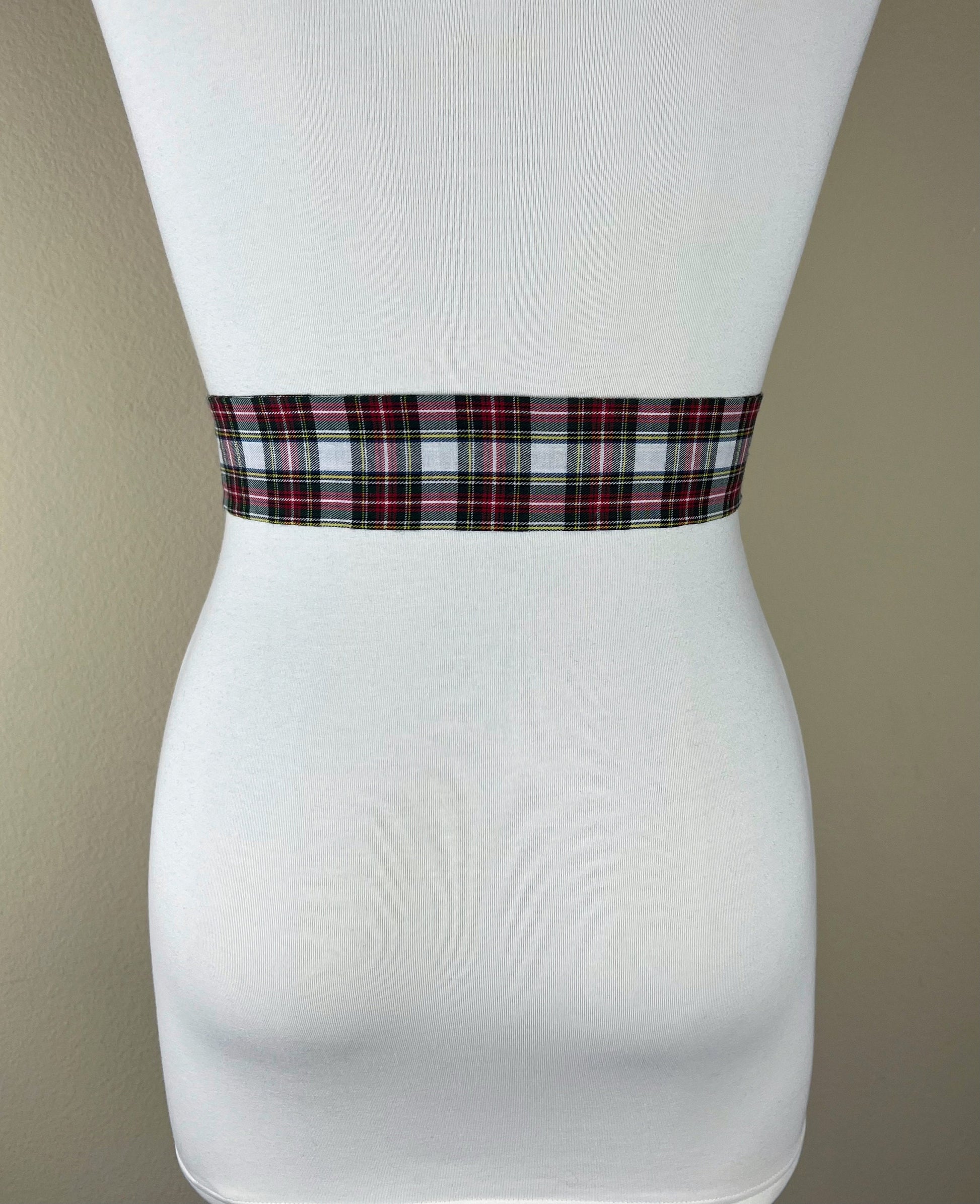 Narrow Stewart Tartan Sash Stewart Dress Tartan Sash Belt Plaid Sash, Stewart Clan Tartan Plaid Scottish, Tartan Accessories Satin Swank