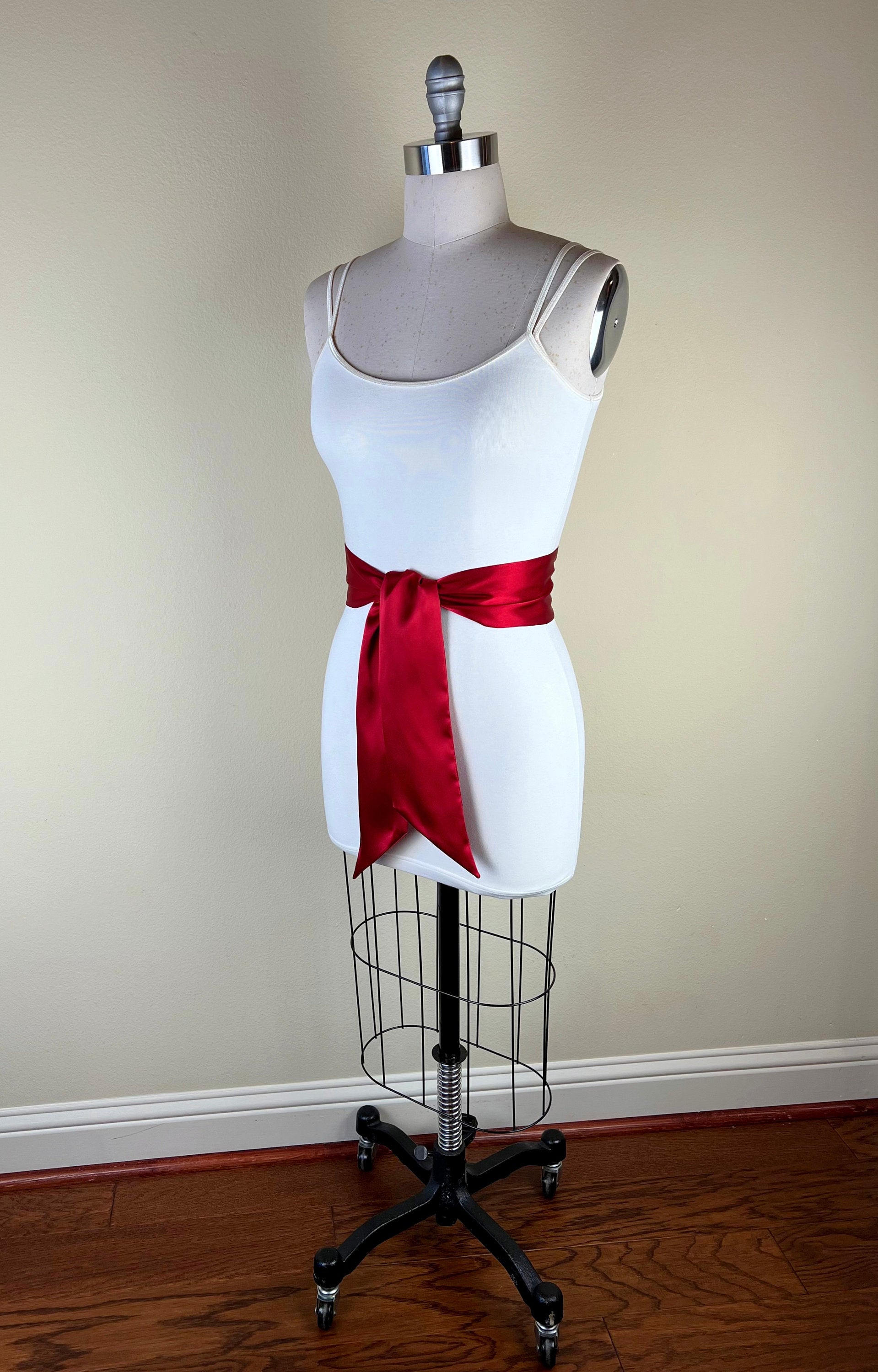 Crimson Red Sash Belt, Dark Red Satin Sash, Waist Wrap Belt, Wedding Bridal Sash, Bridesmaid Sash, Scarf Belt, Satin Bow Belt, Satin Swank