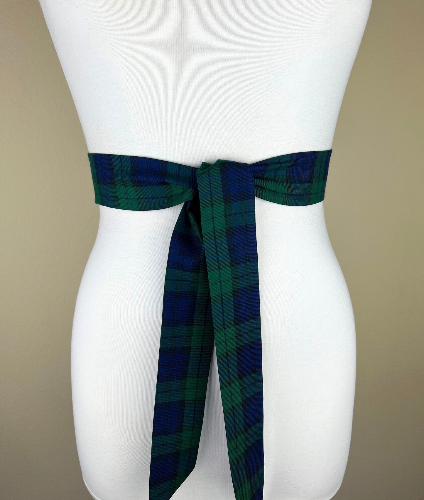 Black Watch Tartan Sash, Black Watch Plaid Sash Belt, Narrow Black Watch Sash, Scottish Tartan, Burns Dinner, Burns Night, Satin Swank