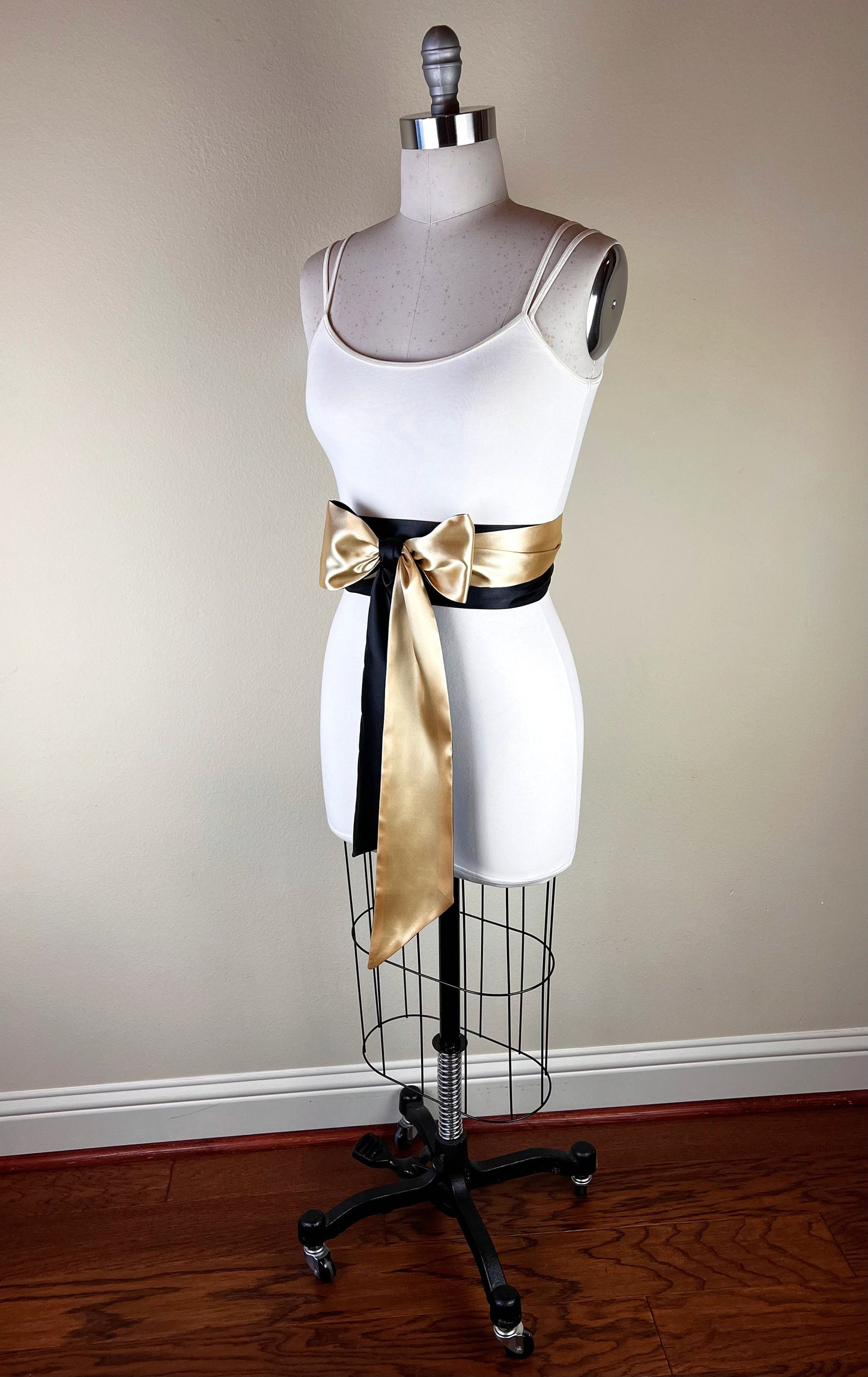 Black & Gold Sash, Satin Sash, Gold and Black Sash Belt, Black Satin Sash, Gold Satin Sash, Black Gold Wedding Dress Sash, Satin Swank