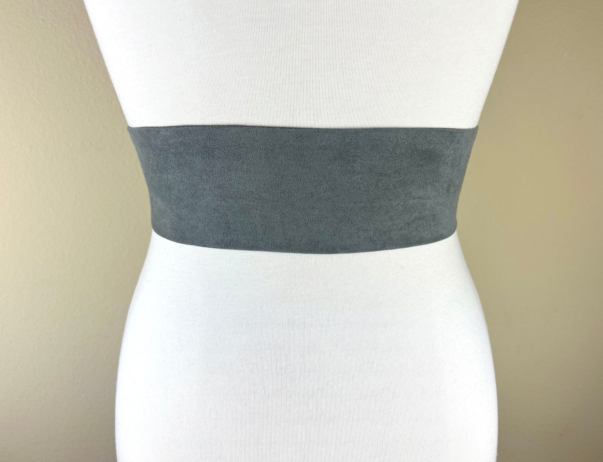 Ultra Suede® Sash in Smoke Gray, Gray Micro Suede Sash, Gray Suede Cloth Sash Belt, Suede Accessories, Gray Ultra Suede Belt, Satin Swank