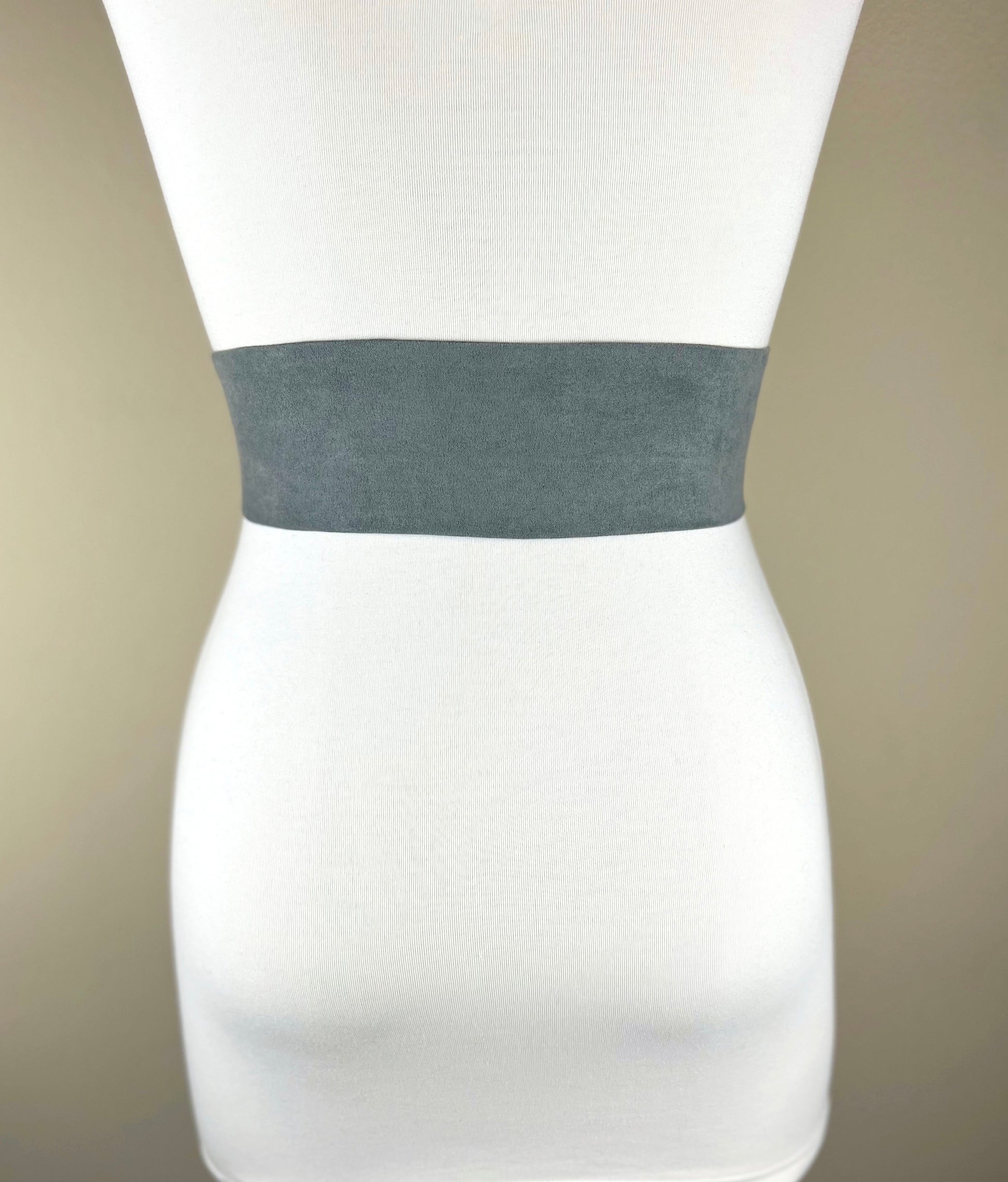 Ultra Suede® Sash in Smoke Gray, Gray Micro Suede Sash, Gray Suede Cloth Sash Belt, Suede Accessories, Gray Ultra Suede Belt, Satin Swank