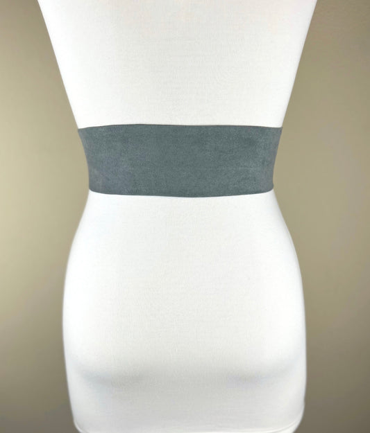 Ultra Suede® Sash in Smoke Gray, Gray Micro Suede Sash, Gray Suede Cloth Sash Belt, Suede Accessories, Gray Ultra Suede Belt, Satin Swank