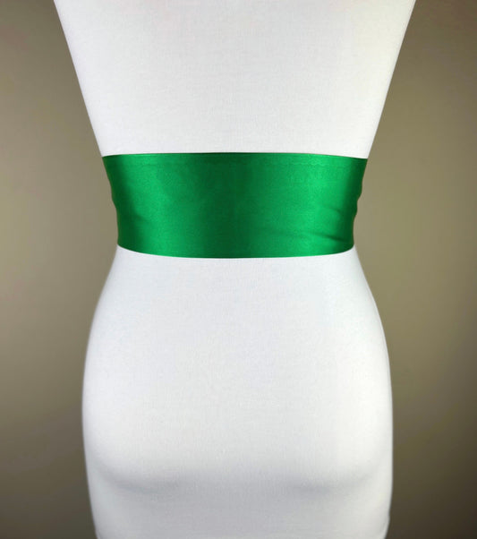 Kelly Green Sash Belt, Bright Green Satin Sash, Green Satin Belt, Kelly Green Belt, Christmas Dress Sash, Christmas Green Sash, Satin Swank