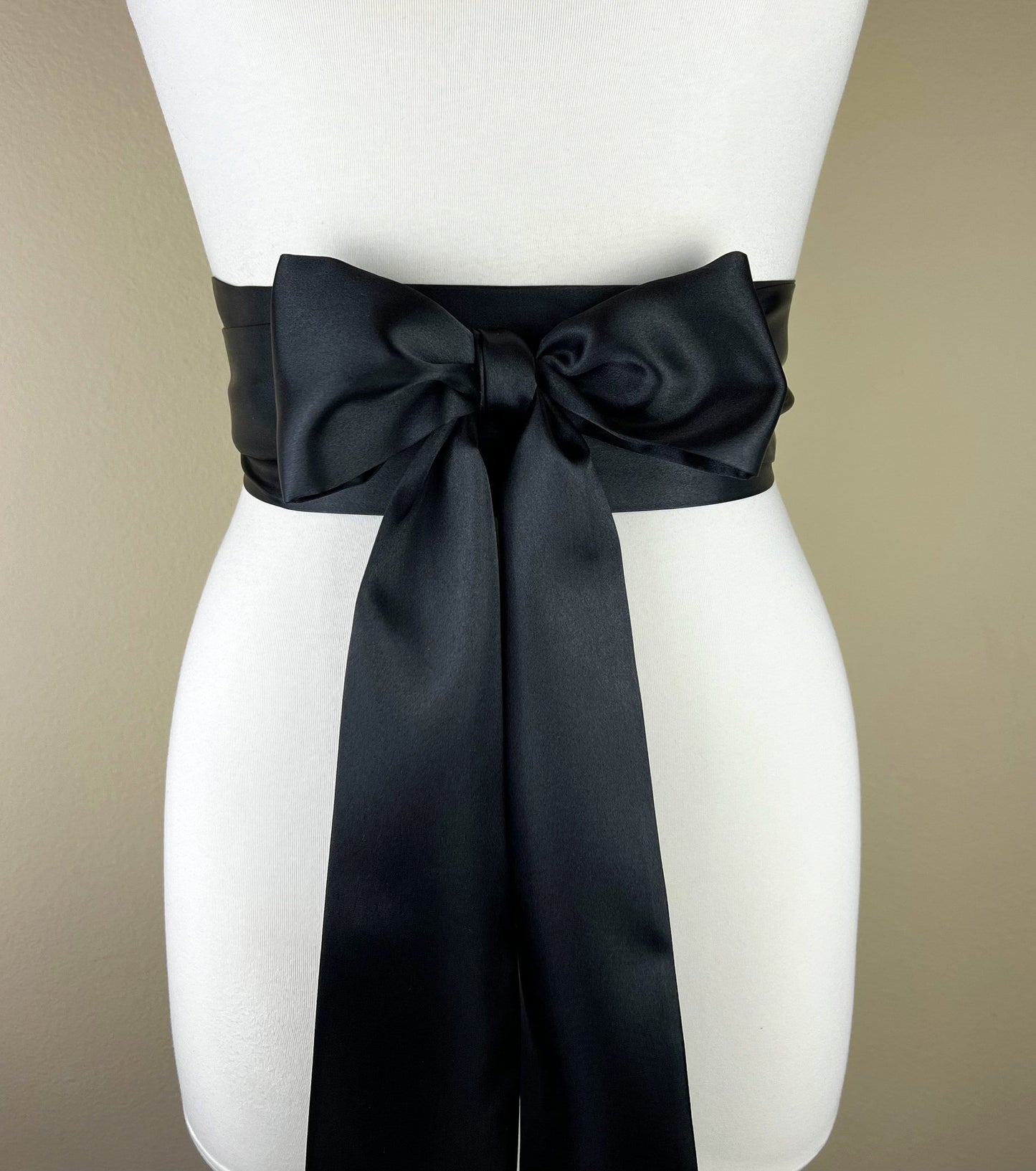 Solid Black Sash, Black Satin Sash, Reversible Double Waist Wrap Belt, Scarf Belt, Obi Sash, Bow Belt, Bridesmaid Wedding Sash, Satin Swank