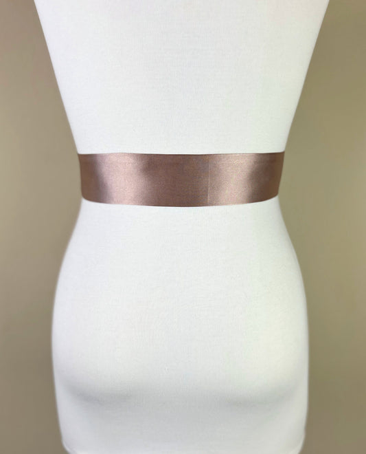 Narrow Taupe Sash, Taupe Satin Sash Belt, Deep Beige Sash, Cappuccino Satin Wedding Dress Sash, Bridal Sash, Bridesmaid Sash, Satin Swank