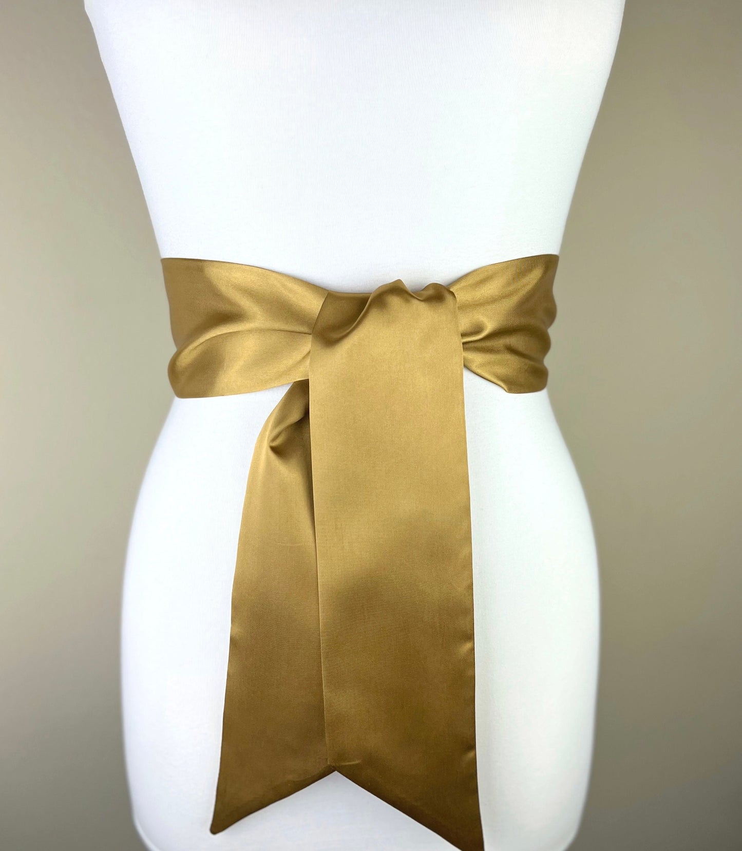 Wide Antique Gold Satin Sash, Dark Gold Sash Belt, Gold Wrap Belt, Deep Gold Wedding Sash, Bridal Sash, Gold Satin Bow Belt, Satin Swank