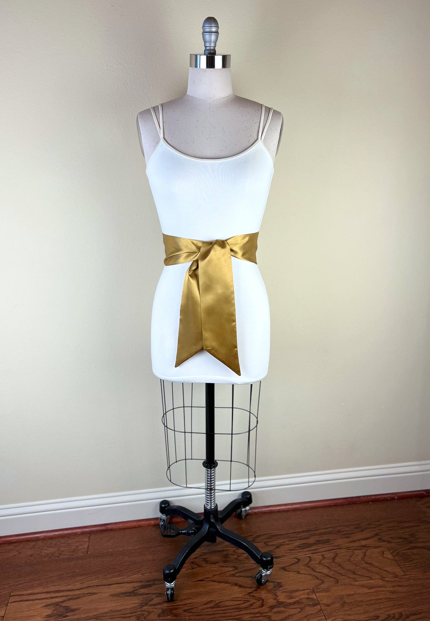 Wide Antique Gold Satin Sash, Dark Gold Sash Belt, Gold Wrap Belt, Deep Gold Wedding Sash, Bridal Sash, Gold Satin Bow Belt, Satin Swank