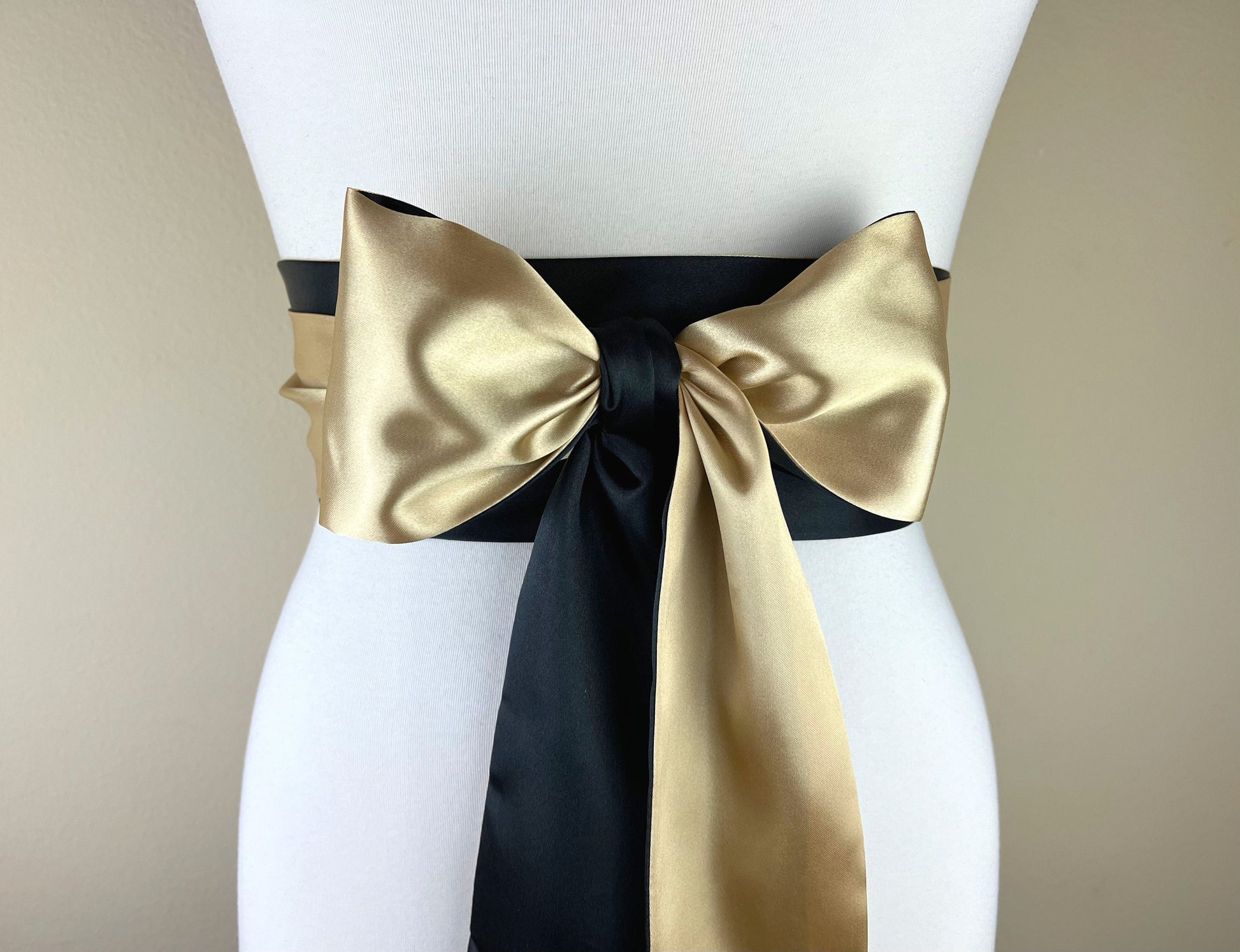 Black & Gold Sash, Satin Sash, Gold and Black Sash Belt, Black Satin Sash, Gold Satin Sash, Black Gold Wedding Dress Sash, Satin Swank