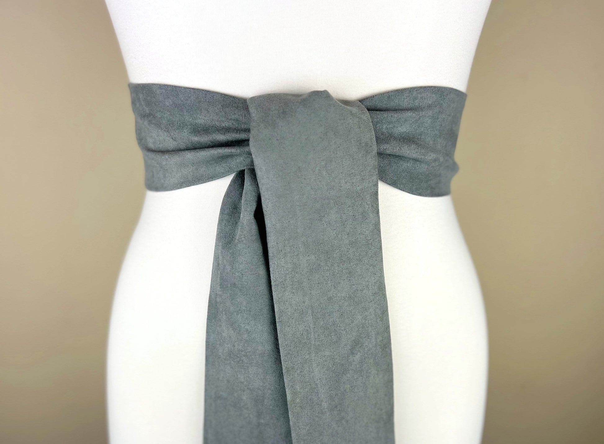 Ultra Suede® Sash in Smoke Gray, Gray Micro Suede Sash, Gray Suede Cloth Sash Belt, Suede Accessories, Gray Ultra Suede Belt, Satin Swank