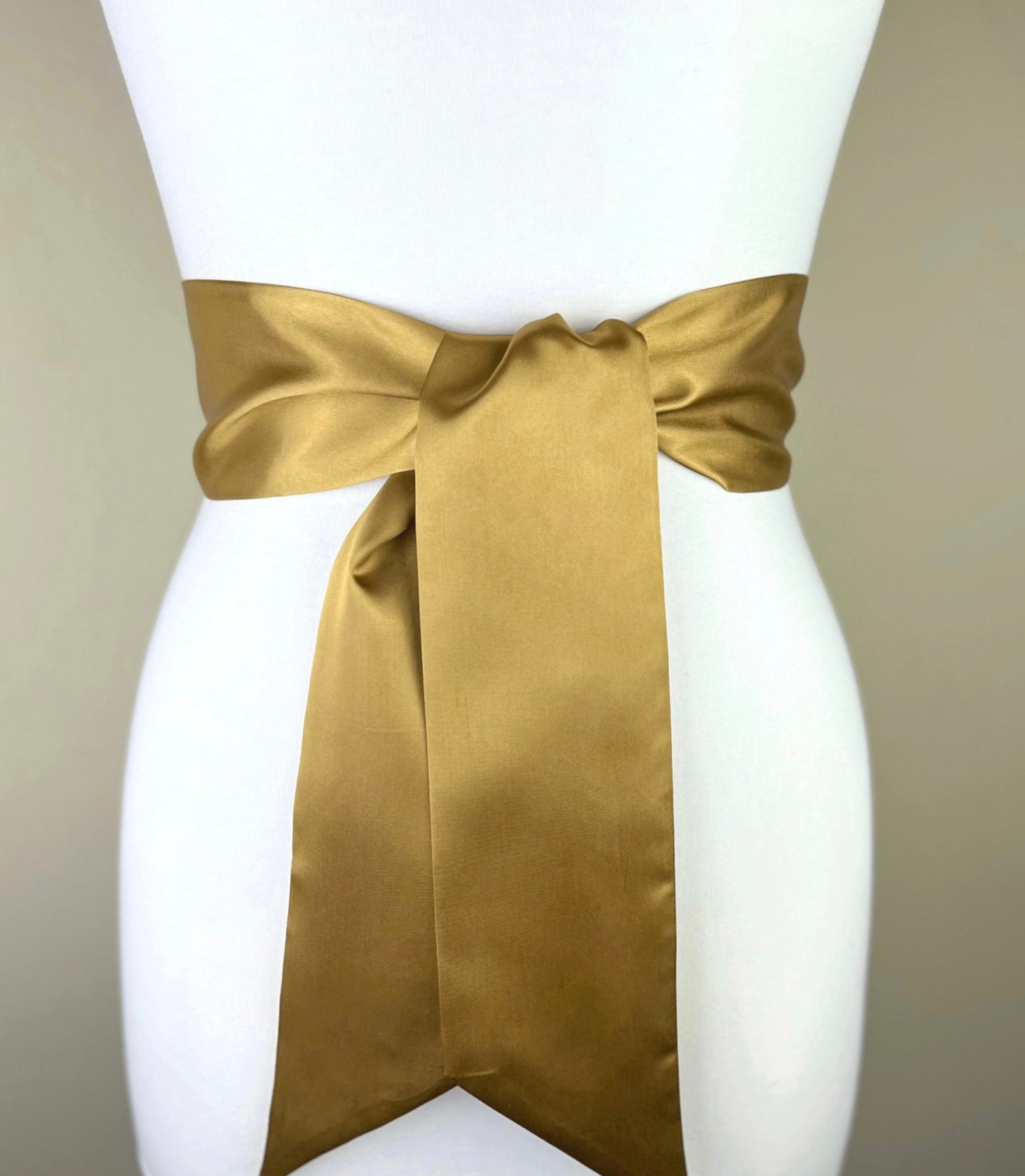 Wide Antique Gold Satin Sash, Dark Gold Sash Belt, Gold Wrap Belt, Deep Gold Wedding Sash, Bridal Sash, Gold Satin Bow Belt, Satin Swank