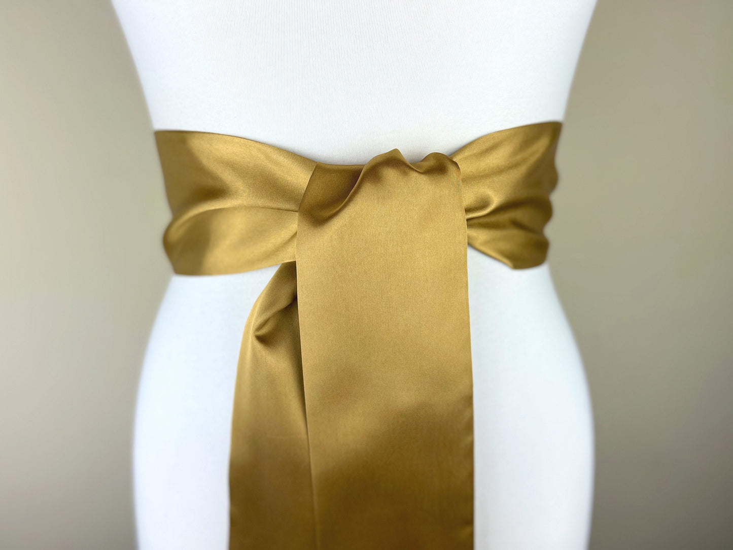 Wide Antique Gold Satin Sash, Dark Gold Sash Belt, Gold Wrap Belt, Deep Gold Wedding Sash, Bridal Sash, Gold Satin Bow Belt, Satin Swank