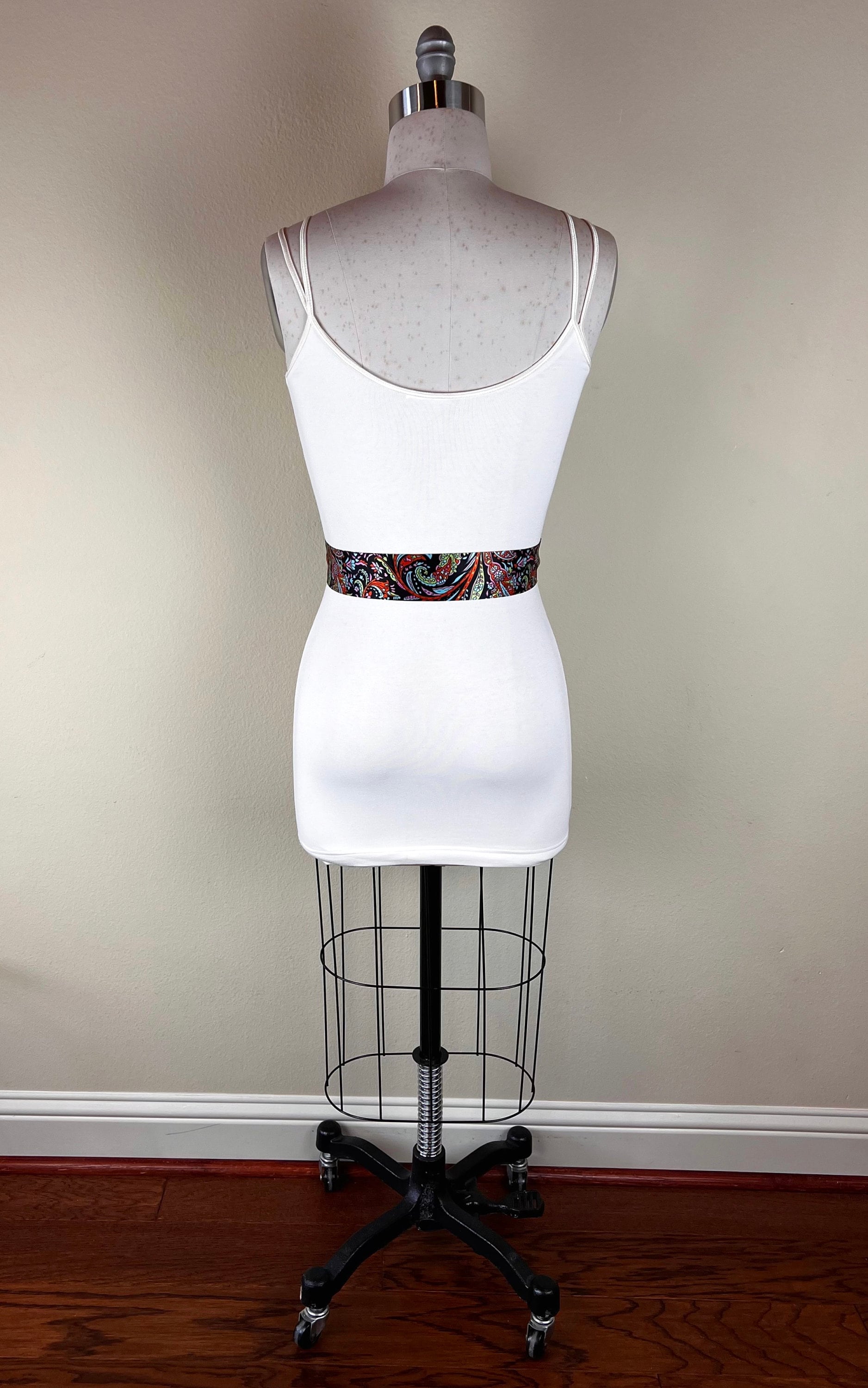 Narrow Black Floral Sash, Black Satin Sash, Flourish Print Sash, Dress Sash, Aqua, Lime & Tangerine Floral Satin Sash Belt, Satin Swank