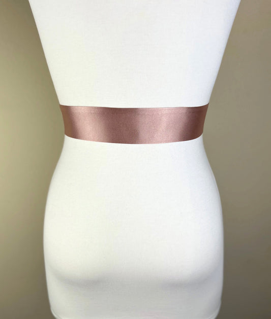 Narrow Rose Gold Sash, Rose Gold Satin Sash Belt, Bridesmaid Sash, Rose Gold Wedding Dress Sash, Bridal Sash, Wedding Gown Sash, Satin Swank