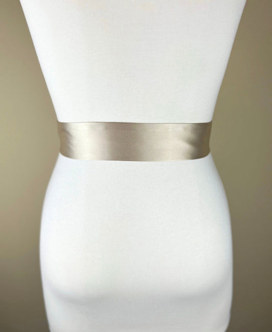 Sand Beige Sash, Beige Satin Sash Belt, Bridesmaid Sash, Deep Champagne Wedding Dress Sash, Bridal Sash, Wedding Gown Sash, Satin Swank