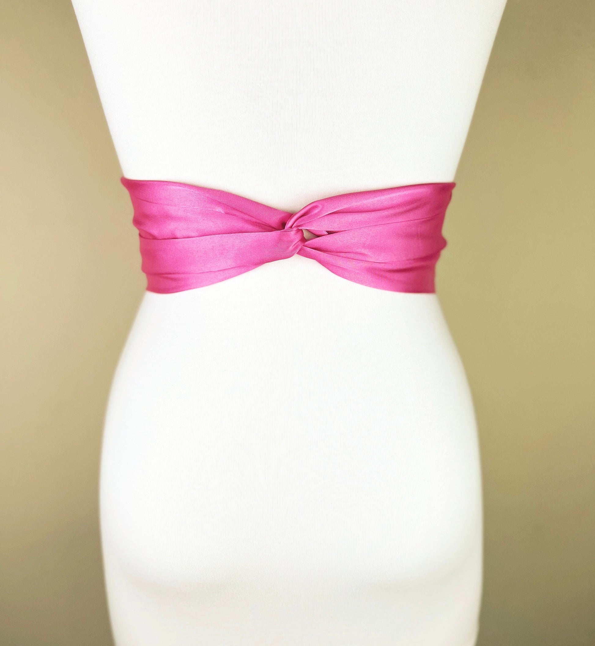 Azalea Pink Sash, Deep Pink Satin Sash, Extra Long Sash Belt, Obi Sash, Dark Pink Wedding Dress Sash, Pink Bridesmaid Sash, Satin Swank