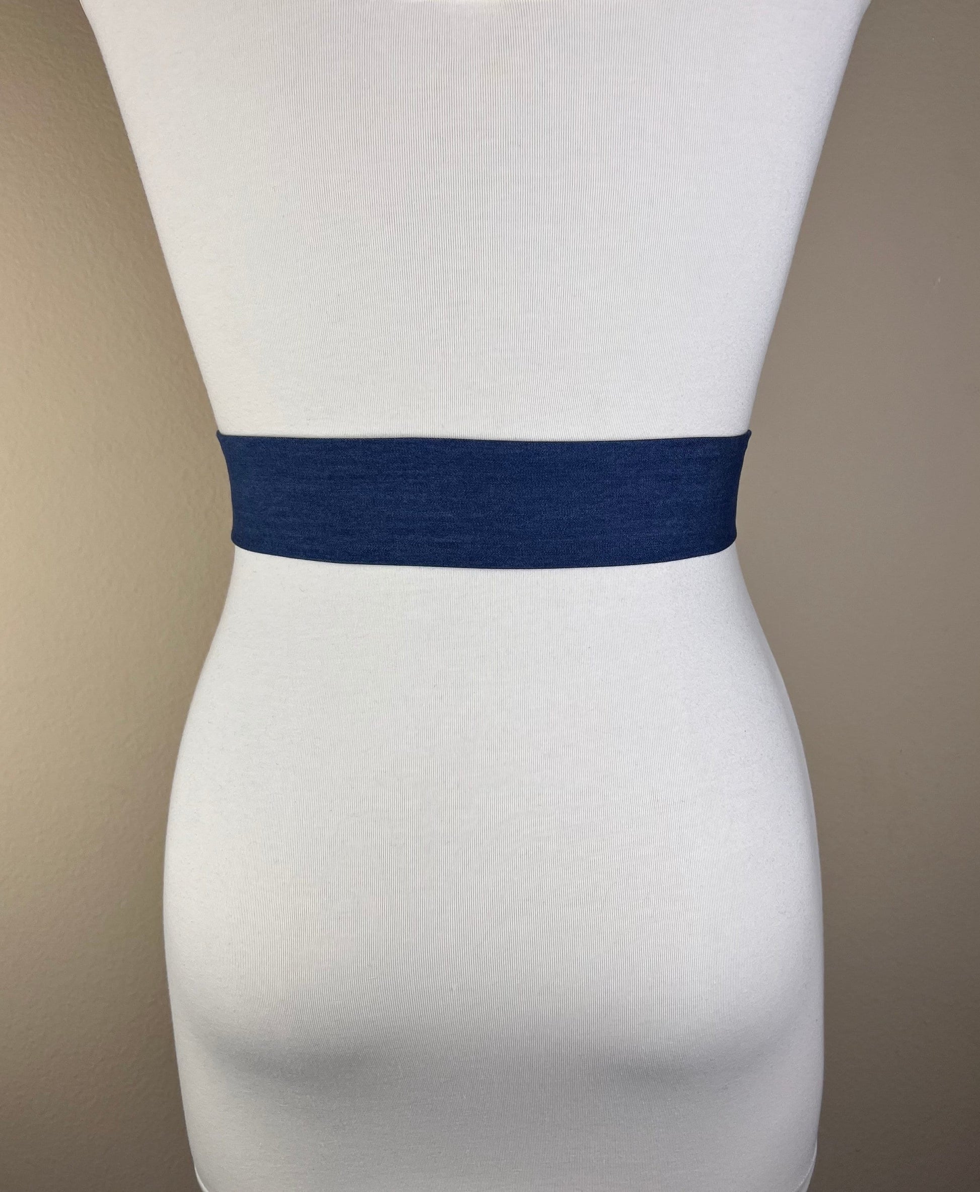 Narrow Denim Sash, Medium Wash Denim Sash, Denim Belt, Denim Accessories, Indigo Sash Belt, Indigo Accessories, Denim Belt, Satin Swank