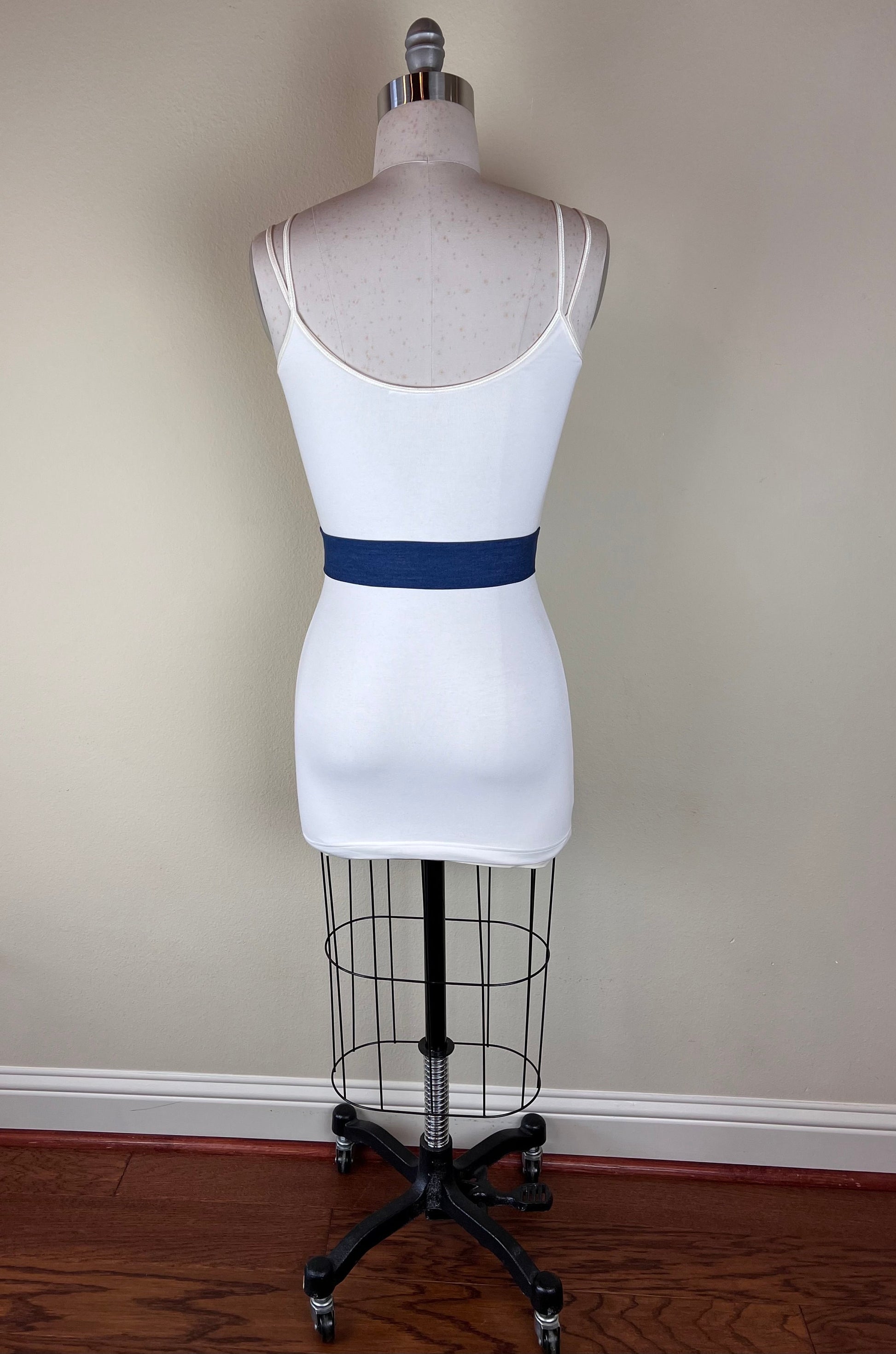 Narrow Denim Sash, Medium Wash Denim Sash, Denim Belt, Denim Accessories, Indigo Sash Belt, Indigo Accessories, Denim Belt, Satin Swank