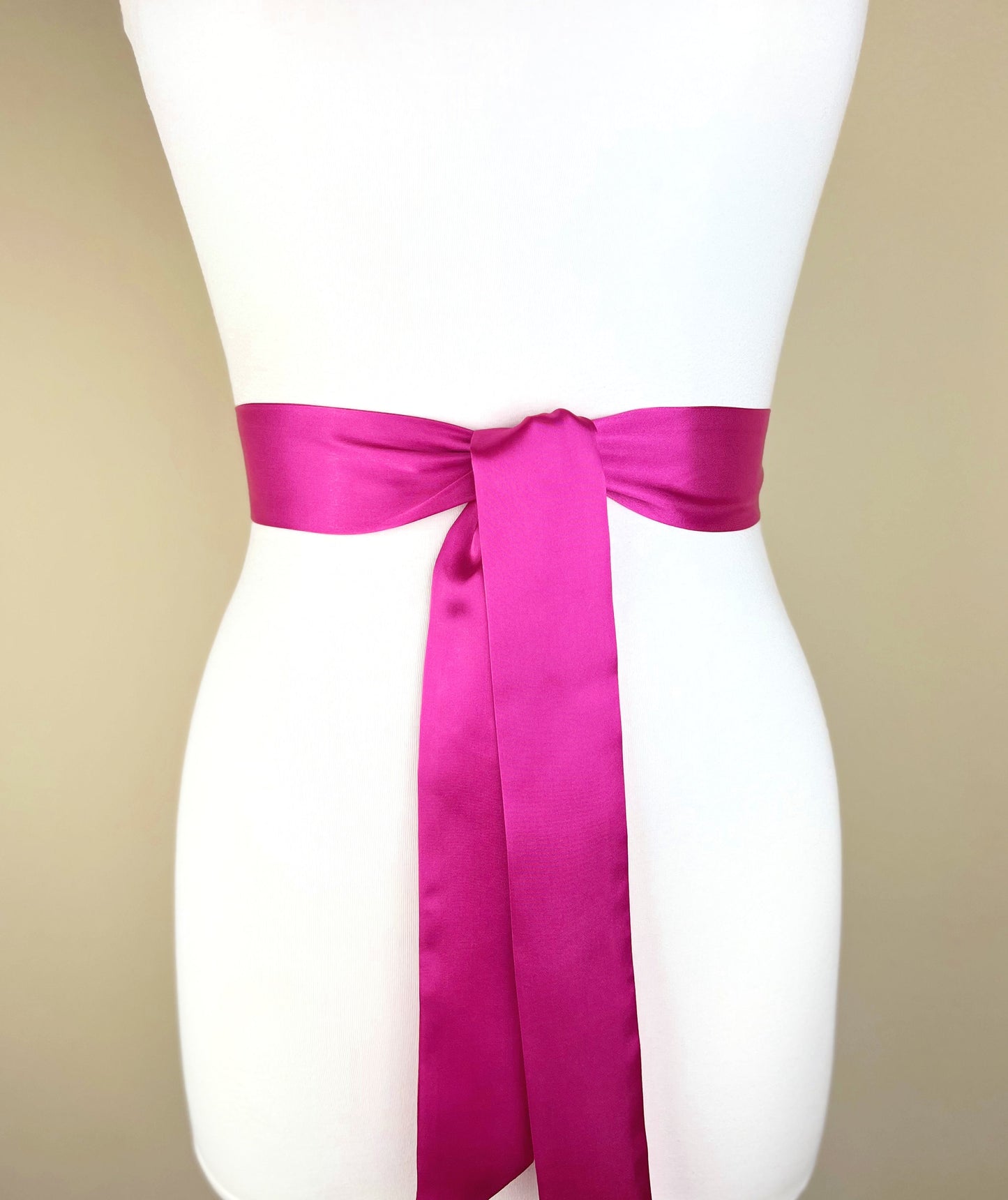 Narrow Hot Pink Satin Sash, Hot Pink Sash Belt, Pink Dress Sash, Hot Pink Dress Sash, Pink Belt, Pink Wedding Accessories, Satin Swank