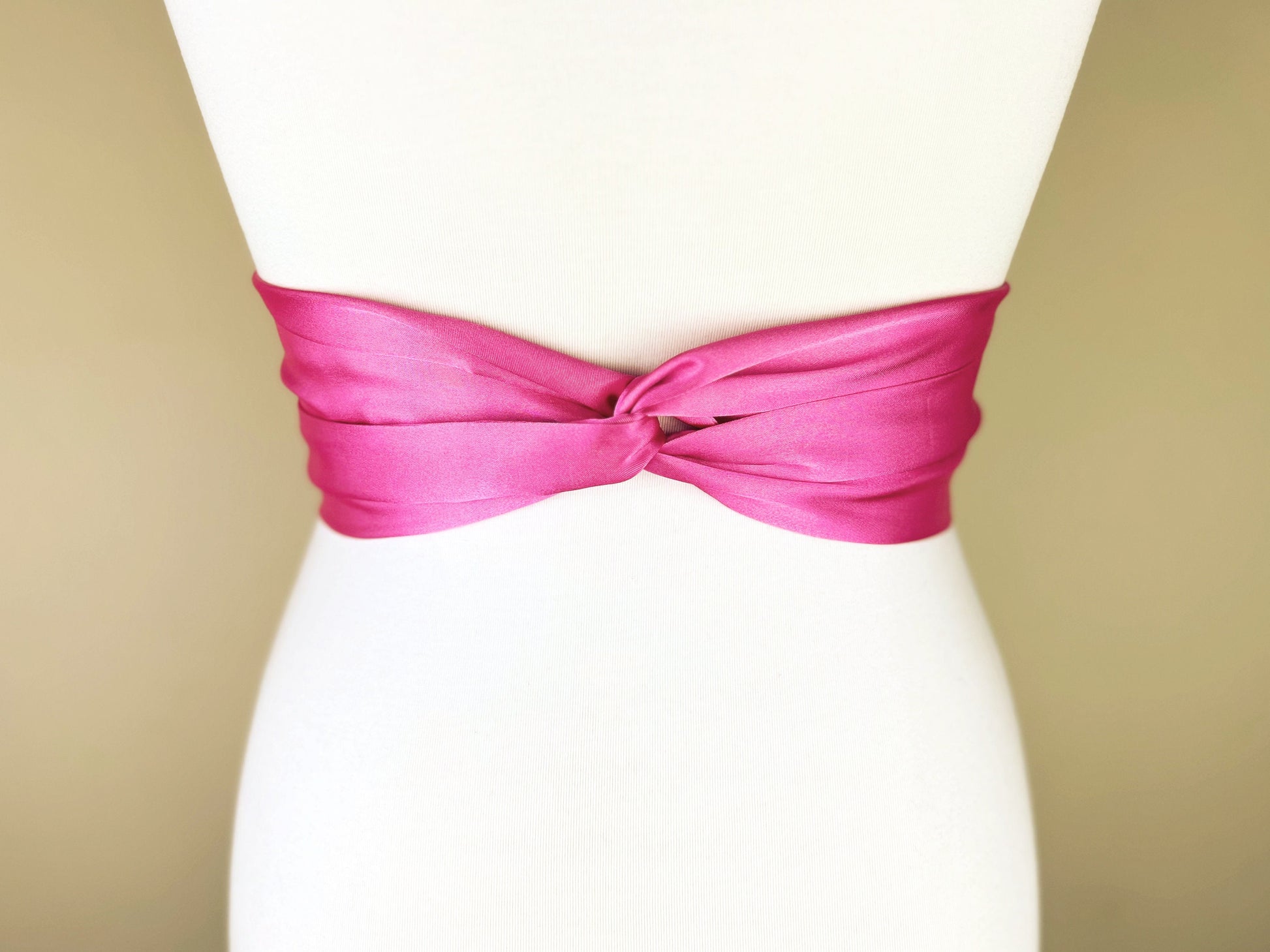 Azalea Pink Sash, Deep Pink Satin Sash, Extra Long Sash Belt, Obi Sash, Dark Pink Wedding Dress Sash, Pink Bridesmaid Sash, Satin Swank