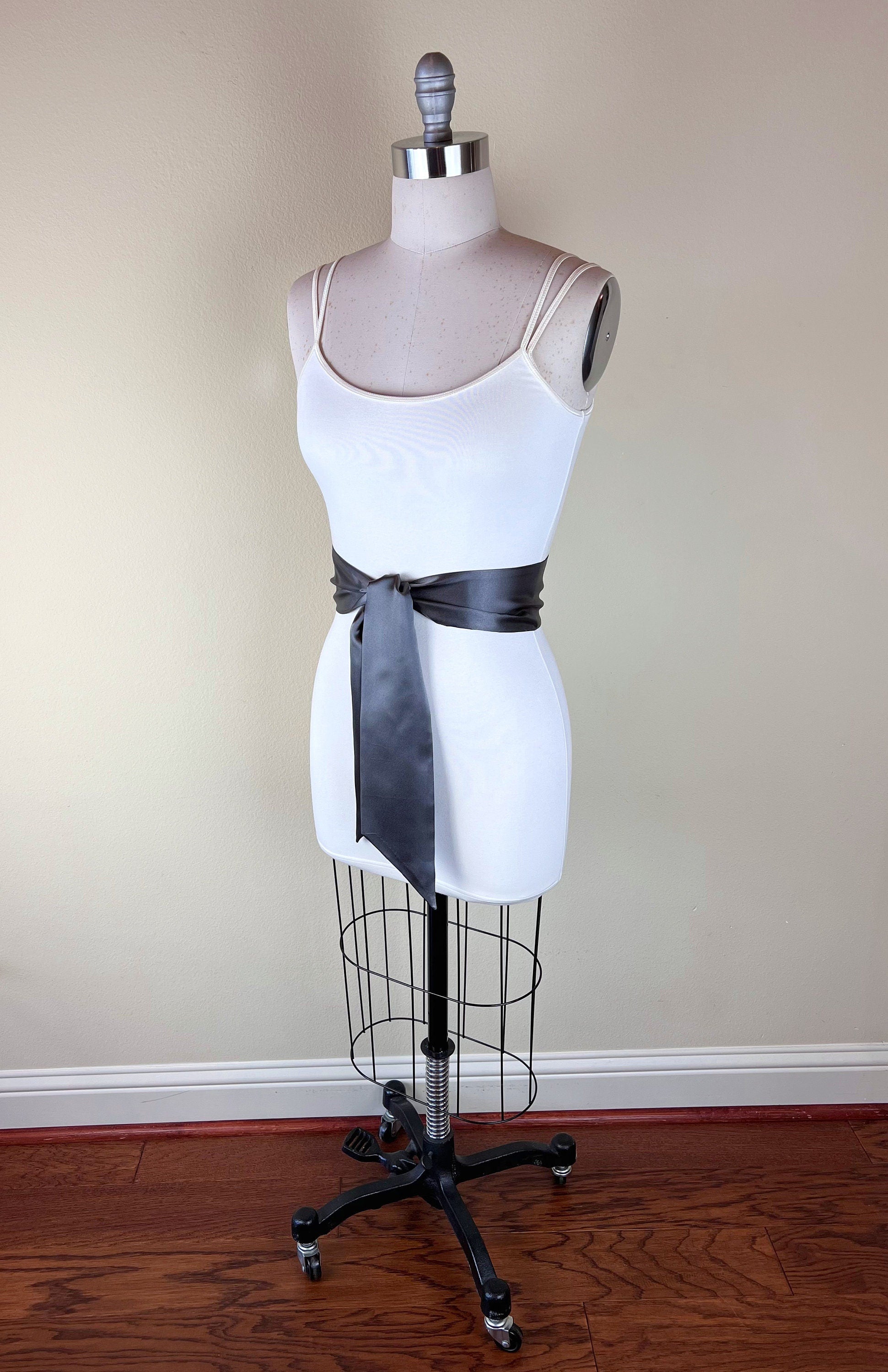 Charcoal Gray Sash Belt, Dark Gray Satin Sash, Gray Wedding Dress Sash, Gunmetal Gray Bridal Sash, Charcoal Satin Sash, Satin Swank