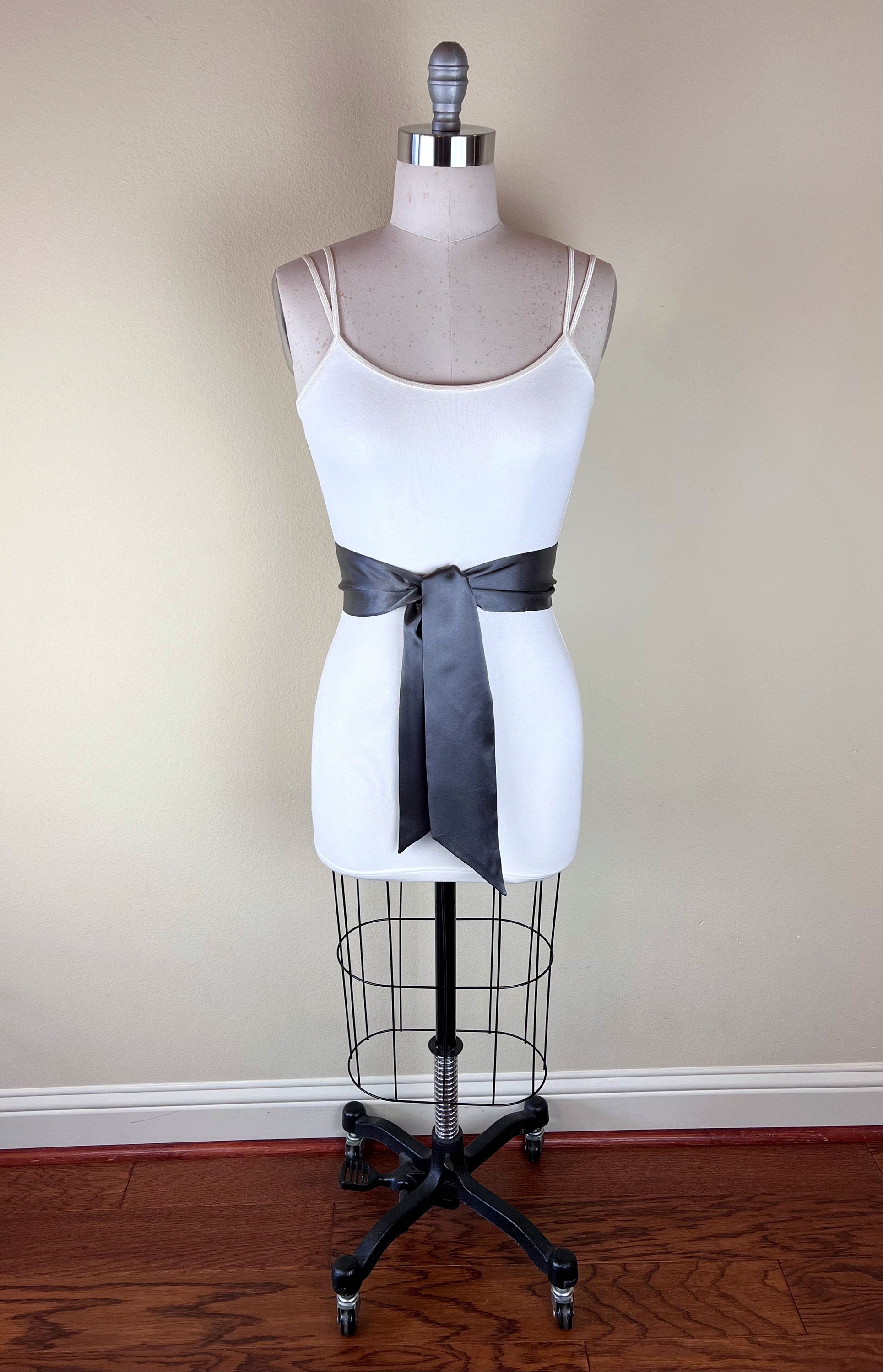 Charcoal Gray Sash Belt, Dark Gray Satin Sash, Gray Wedding Dress Sash, Gunmetal Gray Bridal Sash, Charcoal Satin Sash, Satin Swank