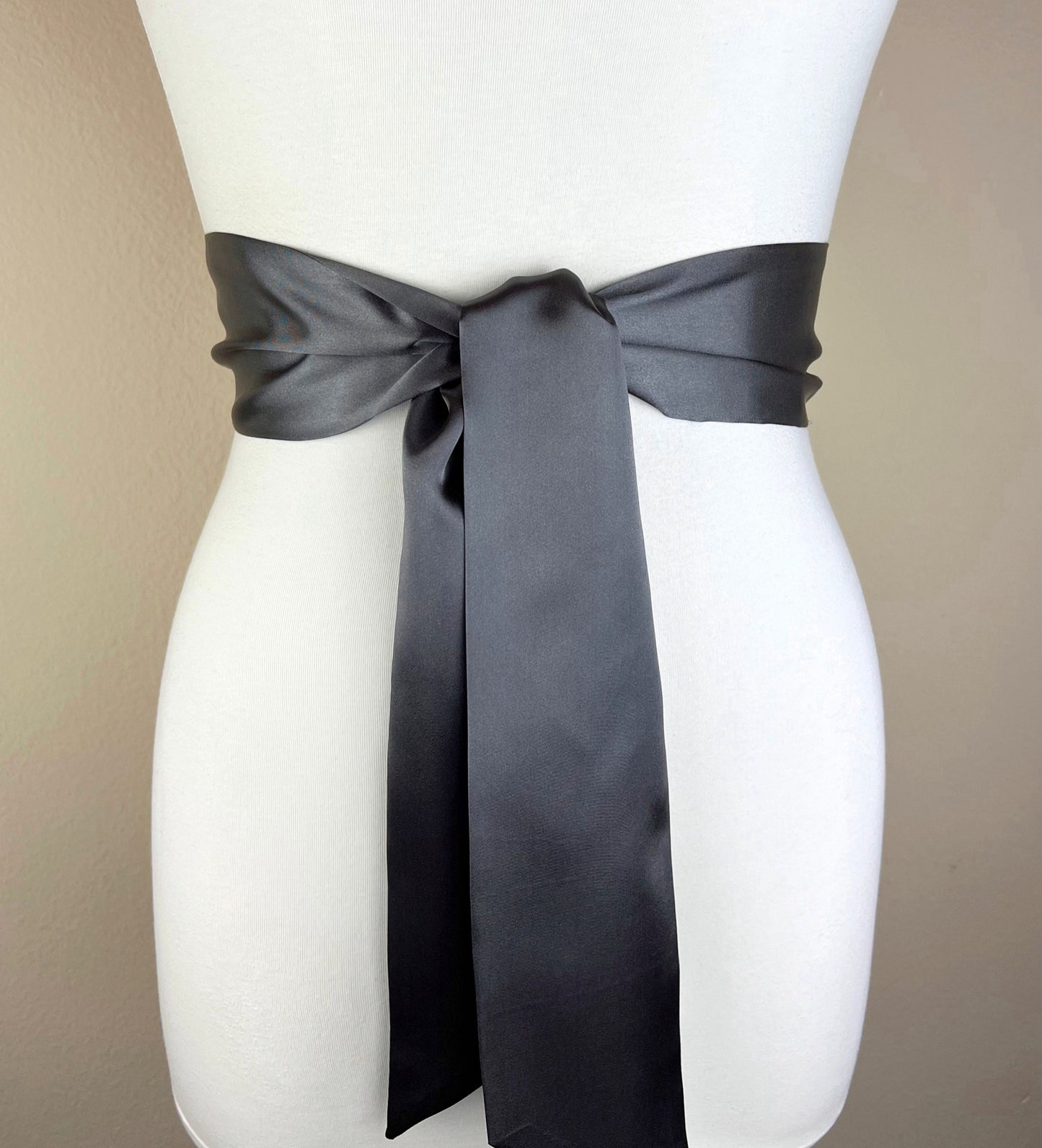 Charcoal Gray Sash Belt, Dark Gray Satin Sash, Gray Wedding Dress Sash, Gunmetal Gray Bridal Sash, Charcoal Satin Sash, Satin Swank