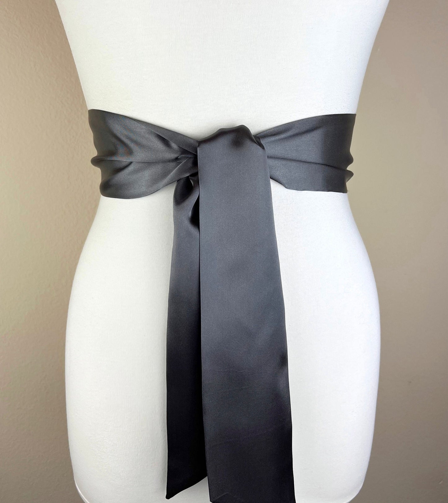 Charcoal Gray Sash Belt, Dark Gray Satin Sash, Gray Wedding Dress Sash, Gunmetal Gray Bridal Sash, Charcoal Satin Sash, Satin Swank