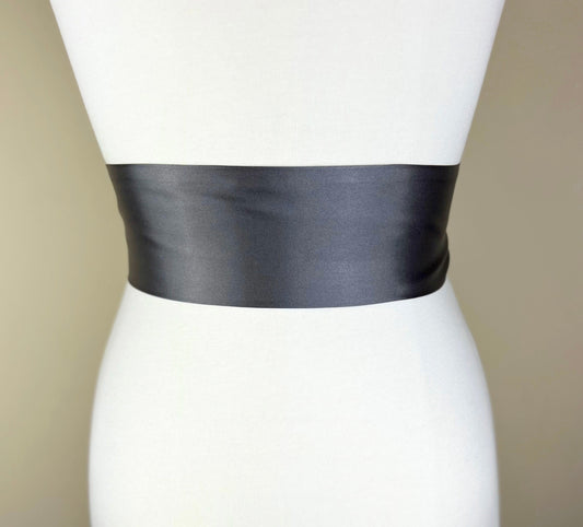 Charcoal Gray Sash Belt, Dark Gray Satin Sash, Gray Wedding Dress Sash, Gunmetal Gray Bridal Sash, Charcoal Satin Sash, Satin Swank
