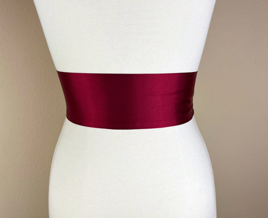 Burgundy Satin Sash, Burgundy Sash Belt, Wide Burgundy Wedding Dress Sash, Bridal Sash, Burgundy Satin Belt, Bridesmaid Sash, Satin Swank
