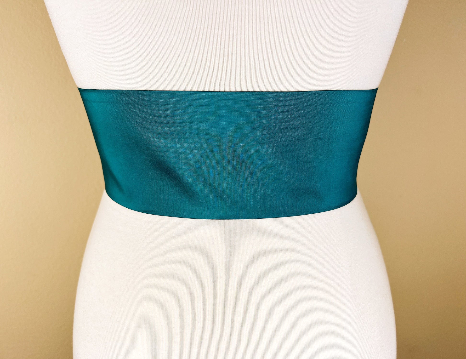Crisp Taffeta Sash in Teal Jewel, Dark Teal Taffeta Bow Belt, Deep Teal Dress Sash, Taffeta Dress Sash, Jewel-tone Teal Sash, Satin Swank