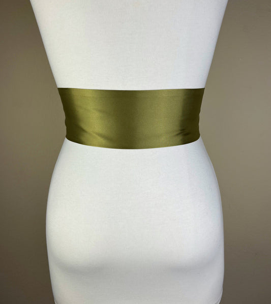 Light Olive Green Satin Sash, Light Olive Satin Sash, Olive Wedding Dress Sash, Green Sash Belt, Military Green Satin Sash, Satin Swank