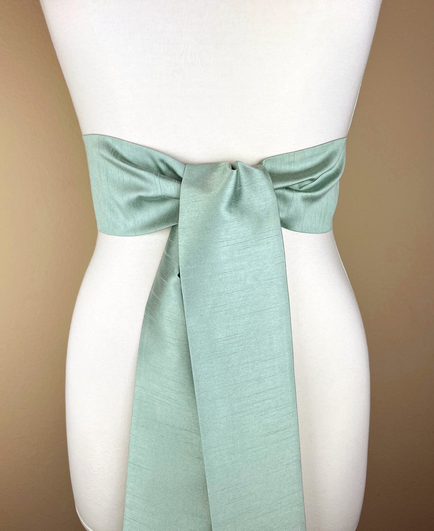 Wide Textured Seafoam Green Sash, Pastel Green Dupioni Sash, Light Green Dress Sash, Dupioni Belt, Green Wedding Dress Sash, Satin Swank