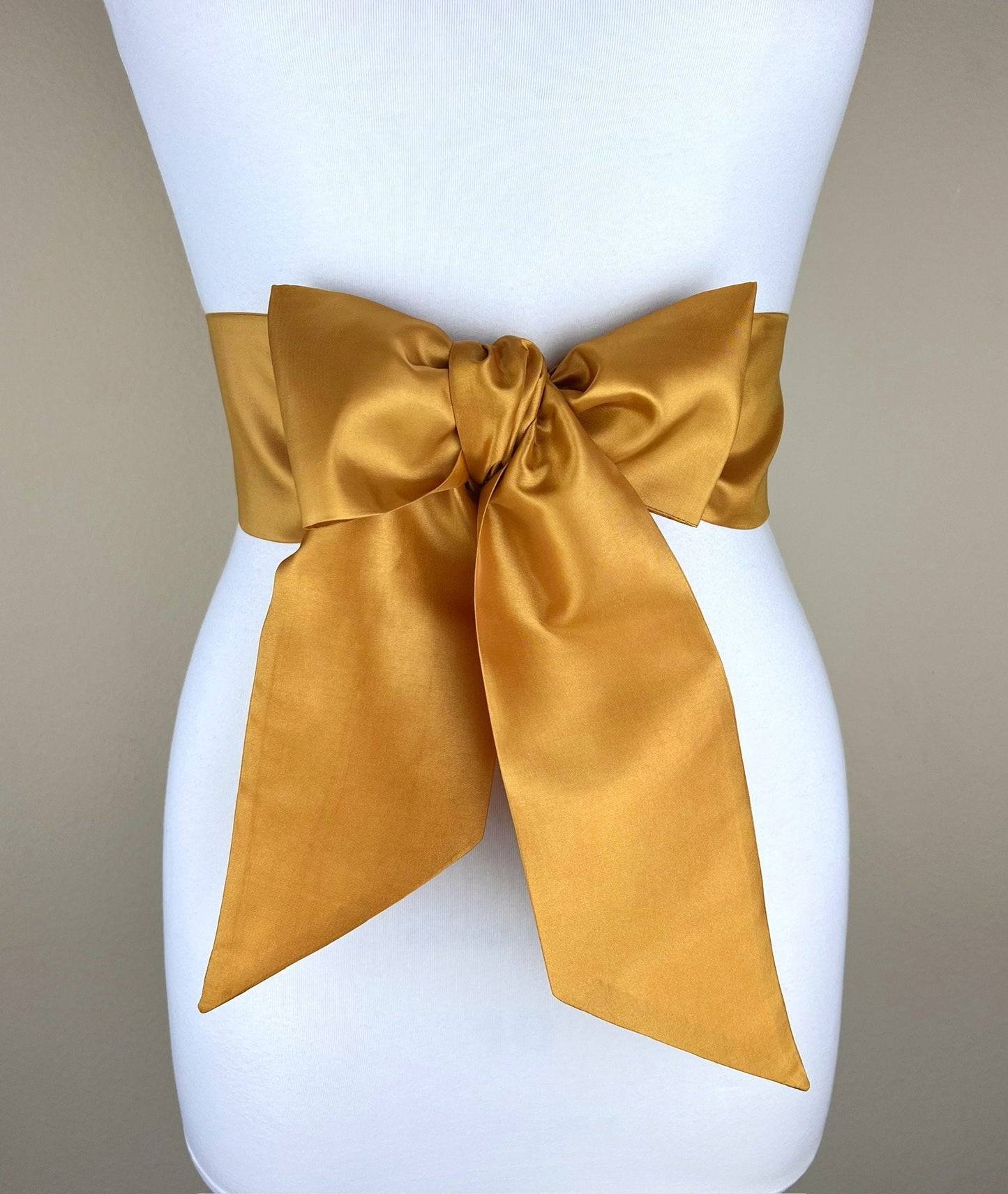Crisp Taffeta Sash in Harvest Gold, Dark Gold Taffeta Bow Belt, Deep Gold Dress Sash, Taffeta Dress Sash, Antique Gold Sash, Satin Swank
