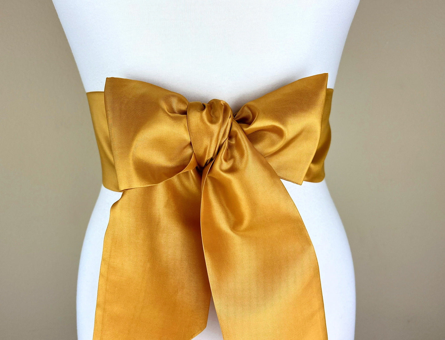 Crisp Taffeta Sash in Harvest Gold, Dark Gold Taffeta Bow Belt, Deep Gold Dress Sash, Taffeta Dress Sash, Antique Gold Sash, Satin Swank
