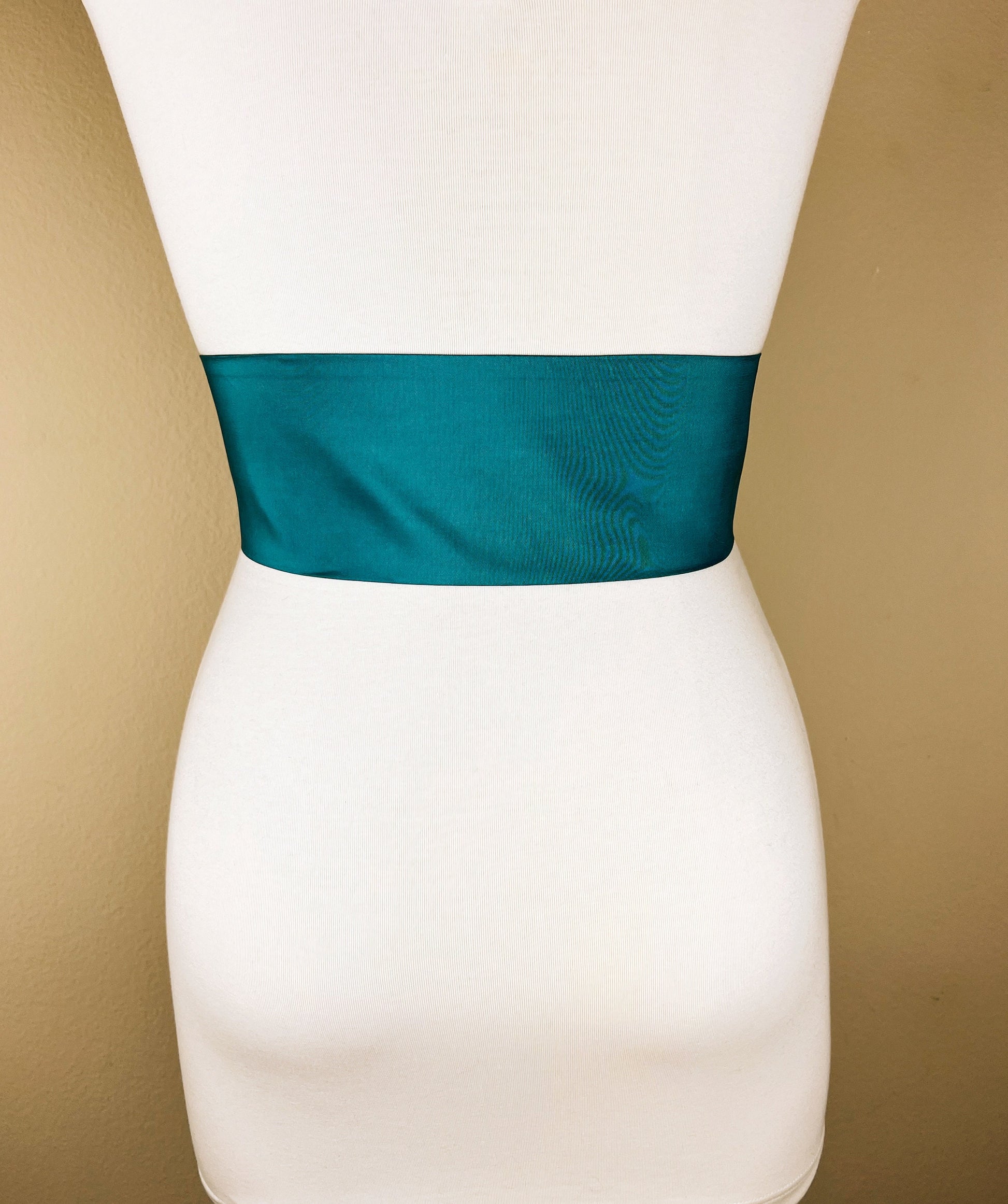 Crisp Taffeta Sash in Teal Jewel, Dark Teal Taffeta Bow Belt, Deep Teal Dress Sash, Taffeta Dress Sash, Jewel-tone Teal Sash, Satin Swank