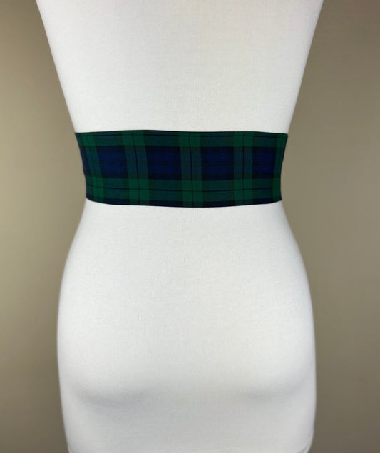 Wide Black Watch Tartan Sash, Black Watch Sash Belt, Campbell Tartan Sash, Black Watch Plaid Sash Belt, Tartan Accessories, Satin Swank