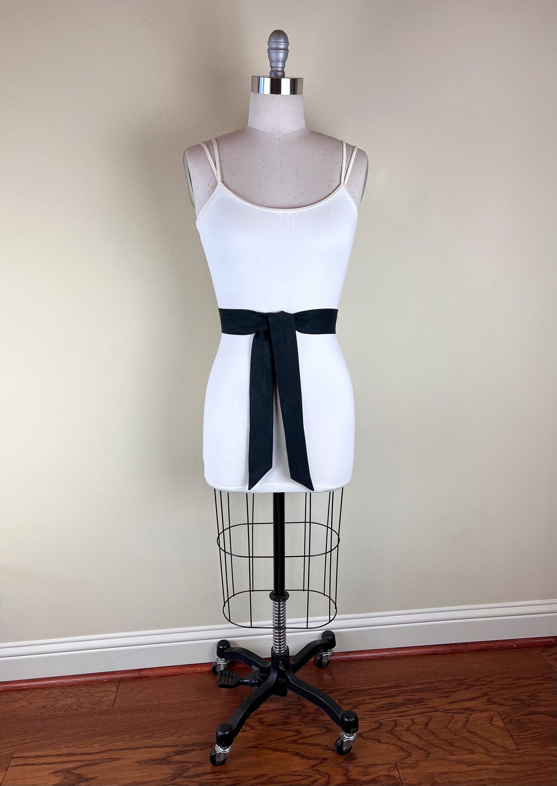 Narrow Ultra Suede Black Sash, Black Micro Suede Sash, Black Suede Cloth Sash Belt, Black Suede Belt, Black Ultra Suede Belt, Satin Swank