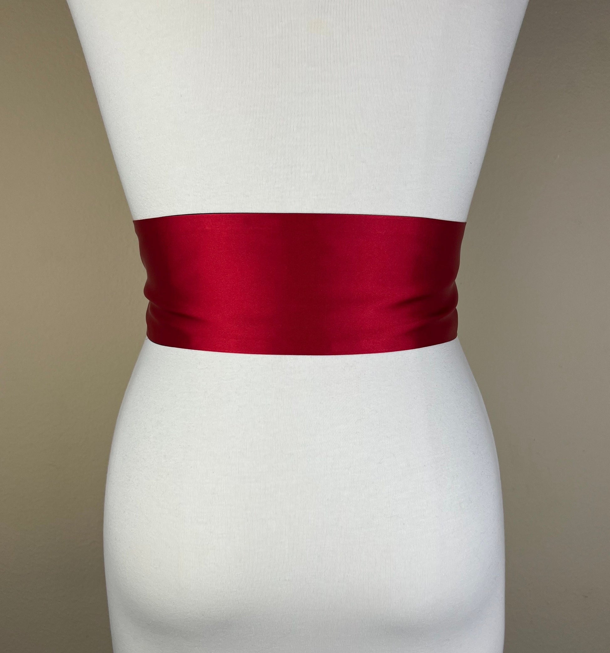 Color Block Navy & Red Satin Sash, Navy Sash Belt, Wide Navy and Red Wedding, Red, White Blue Wedding, Bridesmaid Sash, Satin Swank